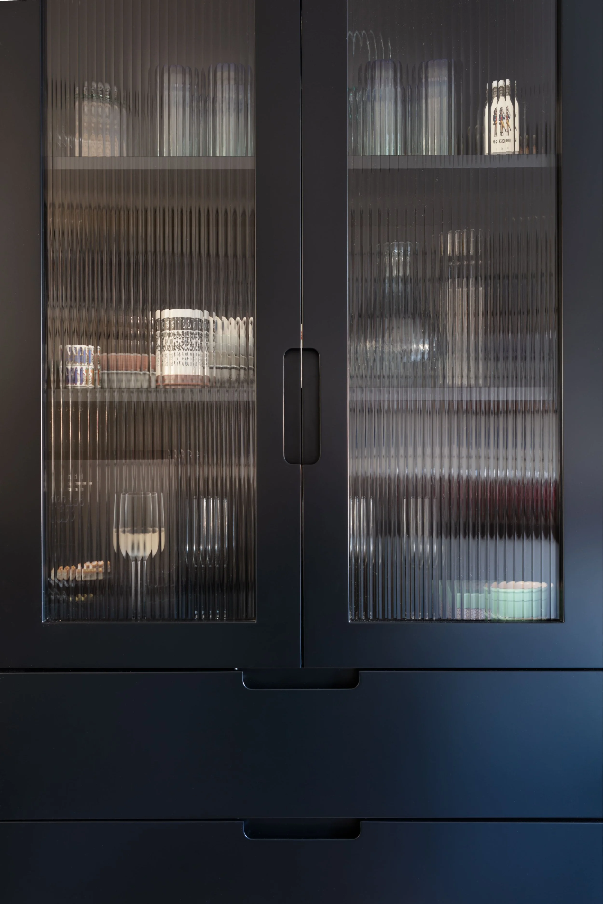 Reeded glass joinery in Kentish town north London