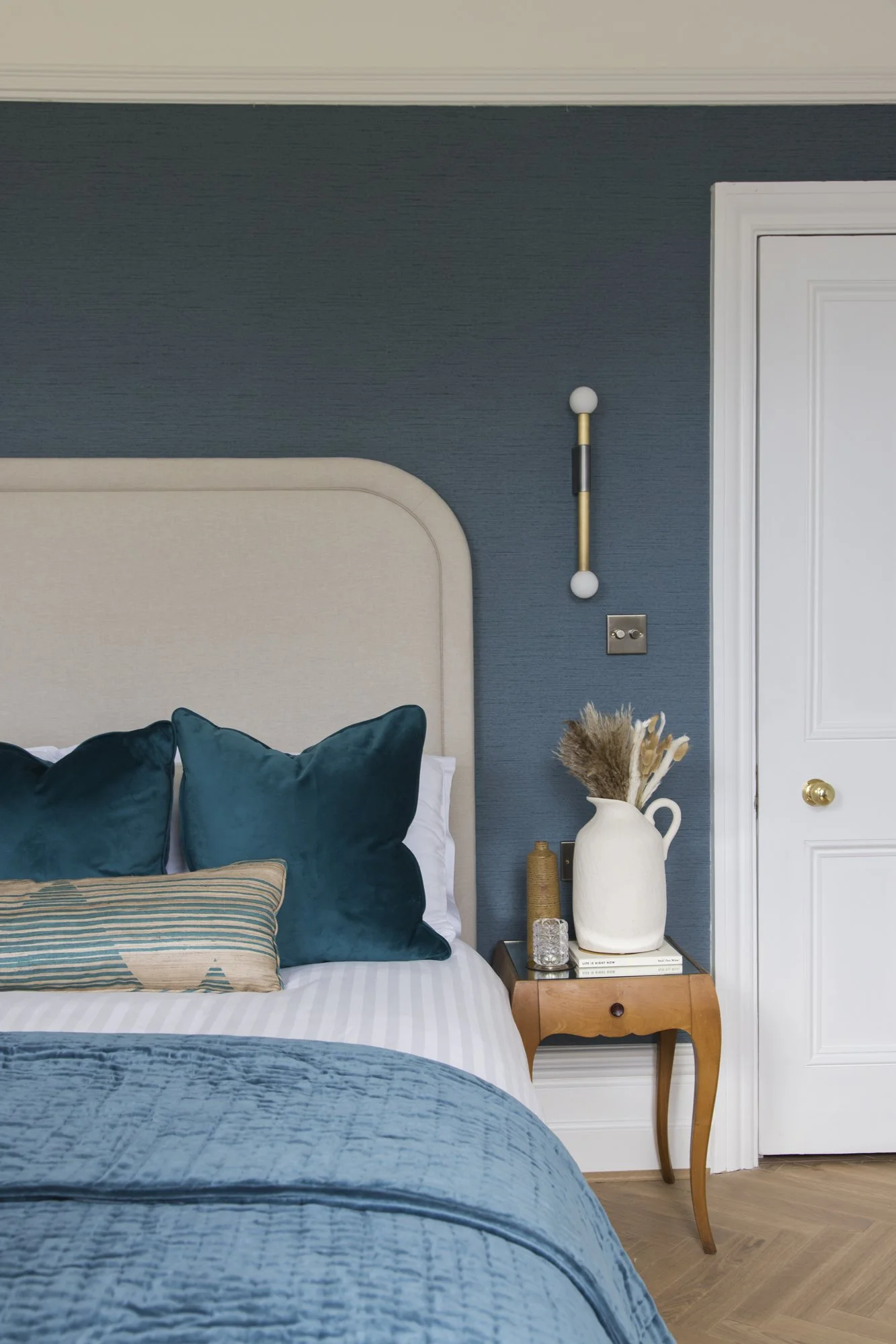Luxury master bedroom in interior designed home in Barnet north London