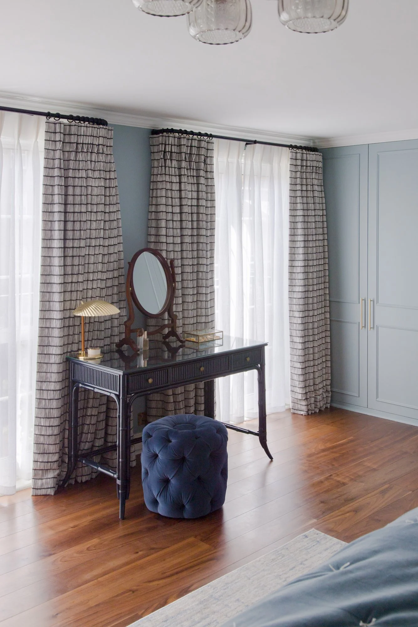 Dressing table in an interior designed luxury bedroom in Barnes south west London