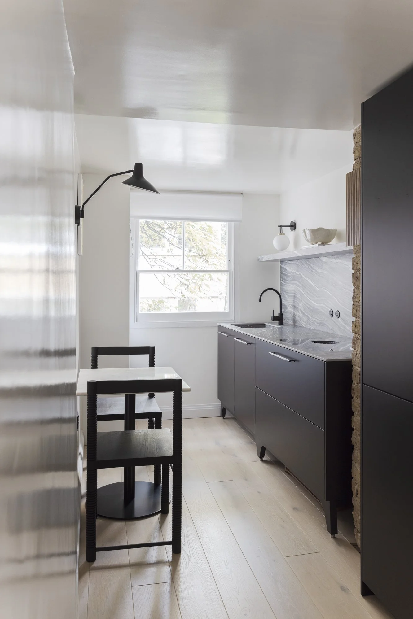 Bespoke kitchen in luxury interior designed apartment in brook green west London