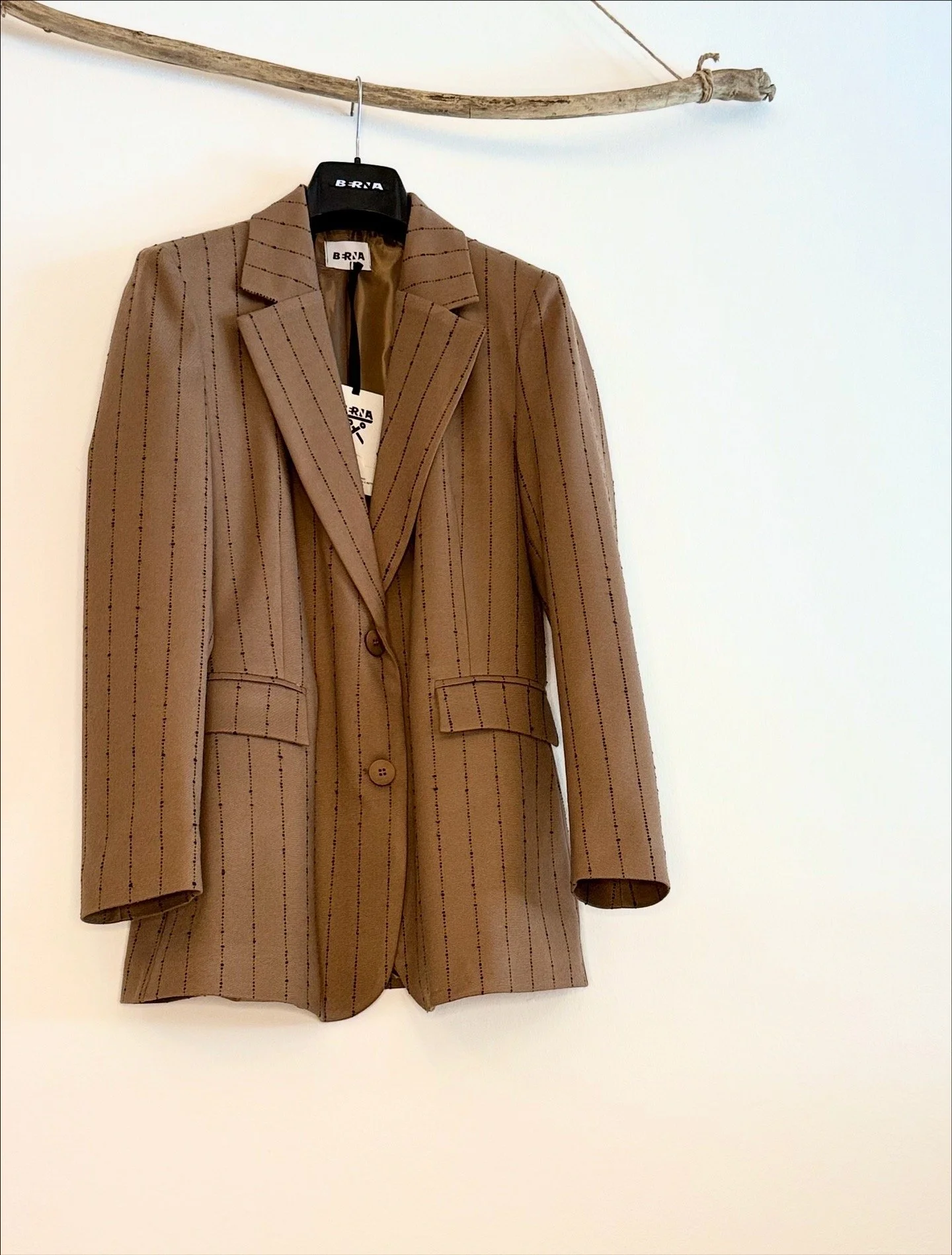 Blazer Monopetto Gessato_Cammello