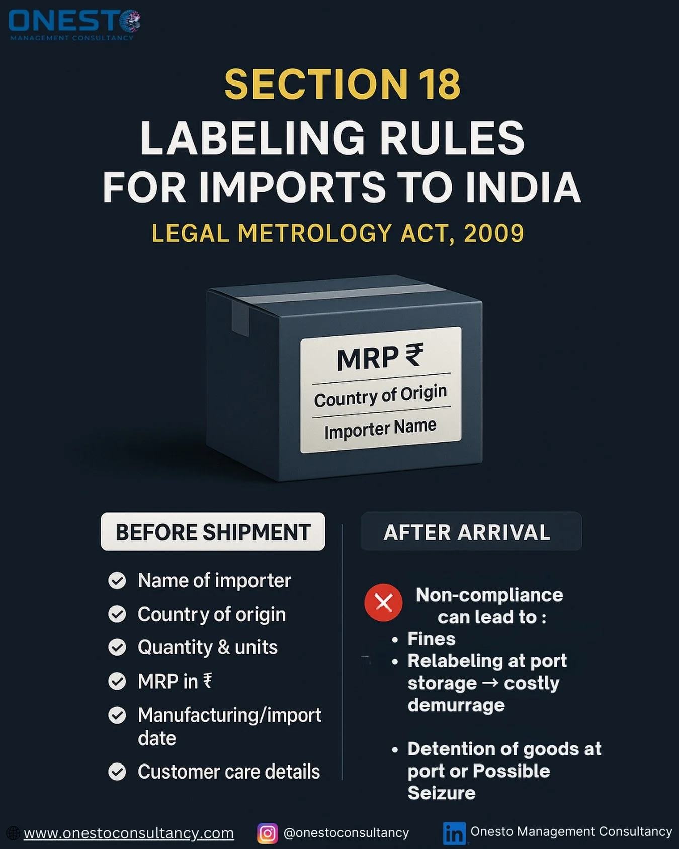 Section 18 of India&rsquo;s Legal Metrology Act is one of the most important regulations foreign exporters MUST comply with &mdash; because it controls how products are labeled before entering India.

Incorrect labeling = delayed cargo, port penaltie