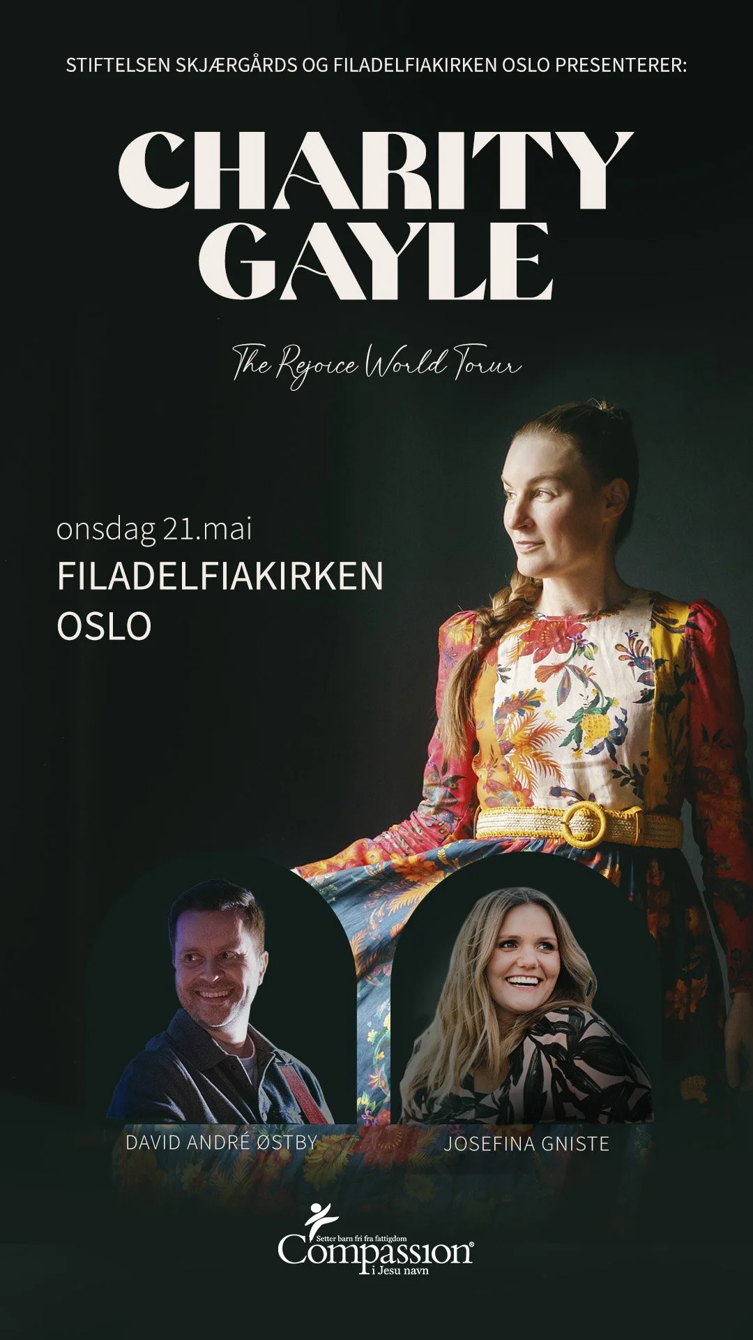 A poster for instagram story of a Charity Gayle concert in Norway. 
