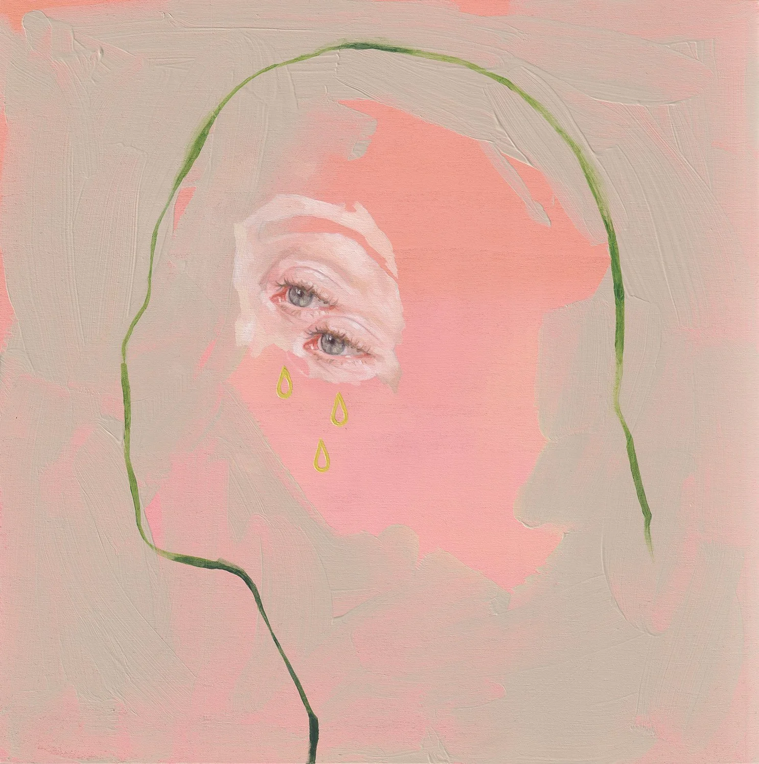 'Nobody Told Me' - oil, acrylic & pencil on wood panel, 25x25cm, 2026