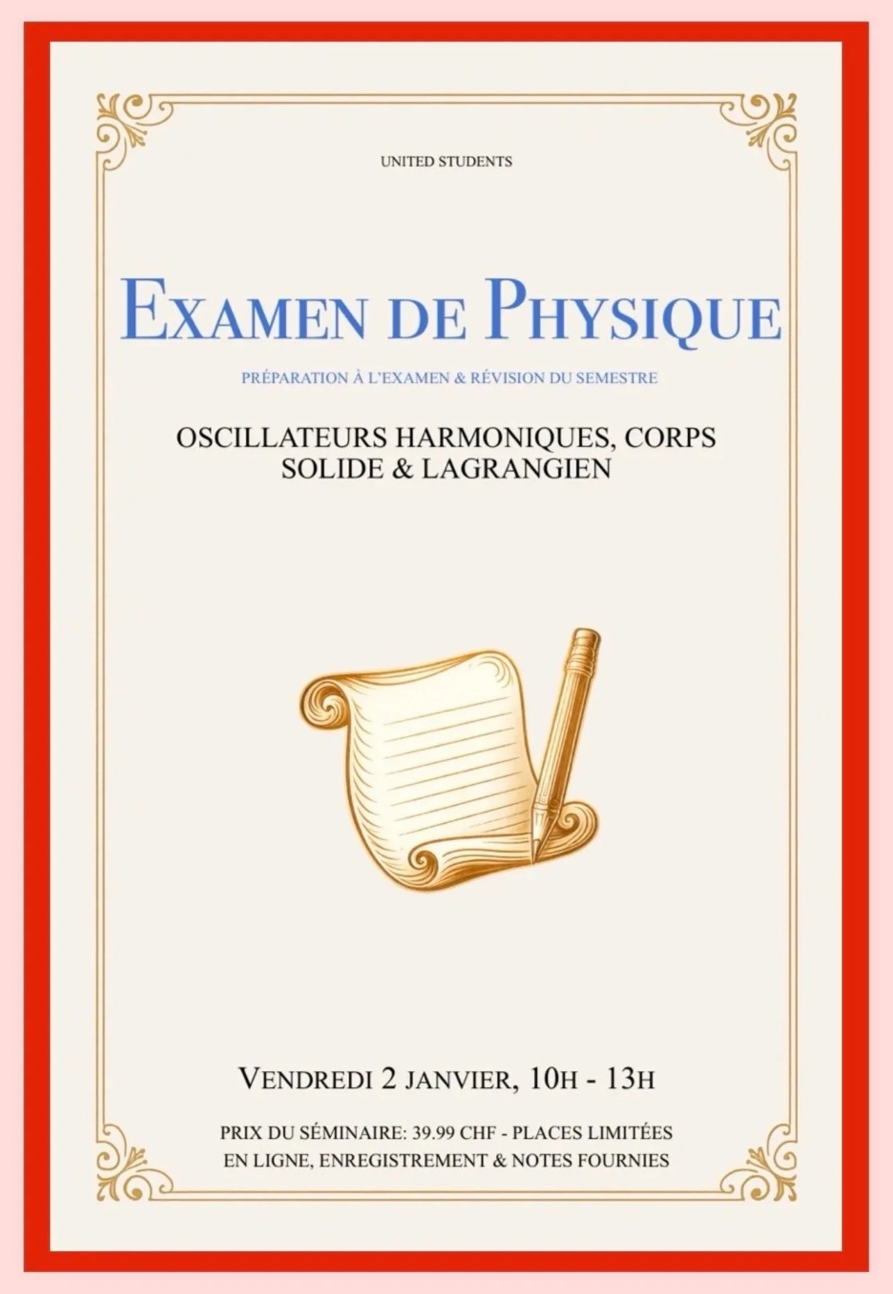 Séminaire Examen de Physique (enregistrement)
