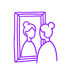 Doodle of someone looking into a mirror