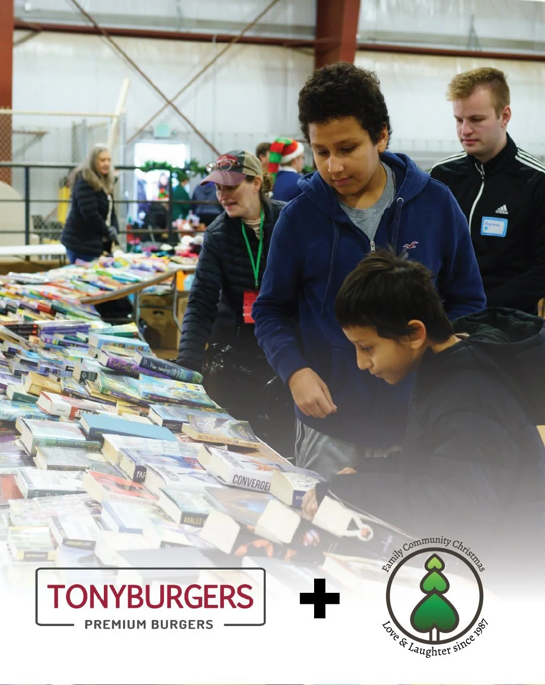For the past several years, Tonyburgers has been proud to partner with Family Community Christmas of Utah (FCC) to help make Christmas brighter for homeless and at-risk kids right here in our community.

Every holiday season, FCC throws an incredible