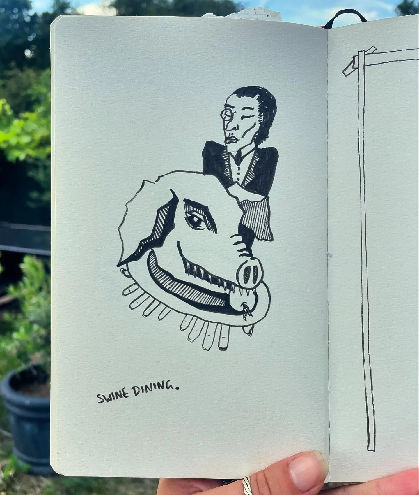 Swine Dining Anyone? 

#swine #dining #sketch #sketchbook #doodle