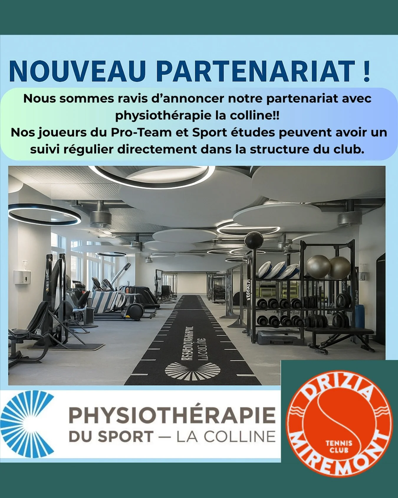 Merci &agrave; toute l&rsquo;&eacute;quipe de Physioth&eacute;rapie du Sport &ndash; La Colline pour leur confiance et leur engagement aux c&ocirc;t&eacute;s de nos joueurs 💪