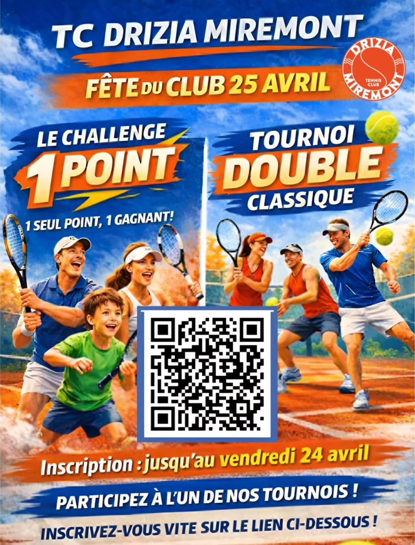 🎉 F&ecirc;te du club &ndash; 25 avril 🎉

Rendez-vous le 25 avril pour la f&ecirc;te du club.
De nombreuses activit&eacute;s seront propos&eacute;es pour partager un moment convivial tous ensemble.

On vous attend nombreux 💫