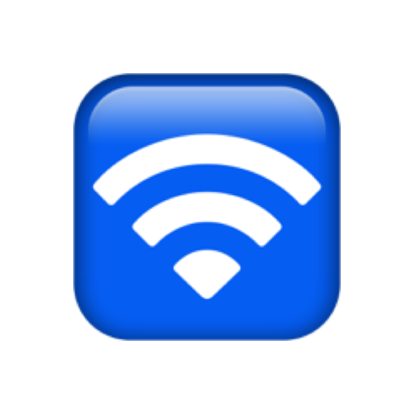 Blue icon with a Wi-Fi signal symbol in white.