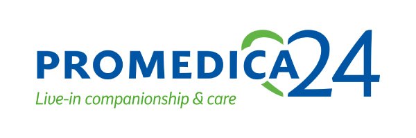Promedica 24 logo with the tagline 'Live-in companionship & care' in green text.
