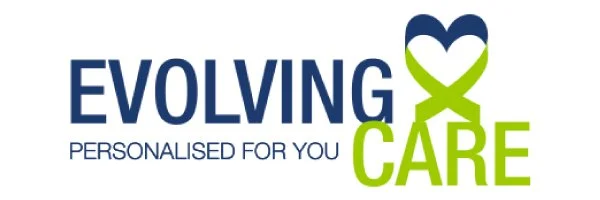 Evolving Care logo with a heart-shaped design and the text 'Evolving Care' along with 'Personalized for You'.