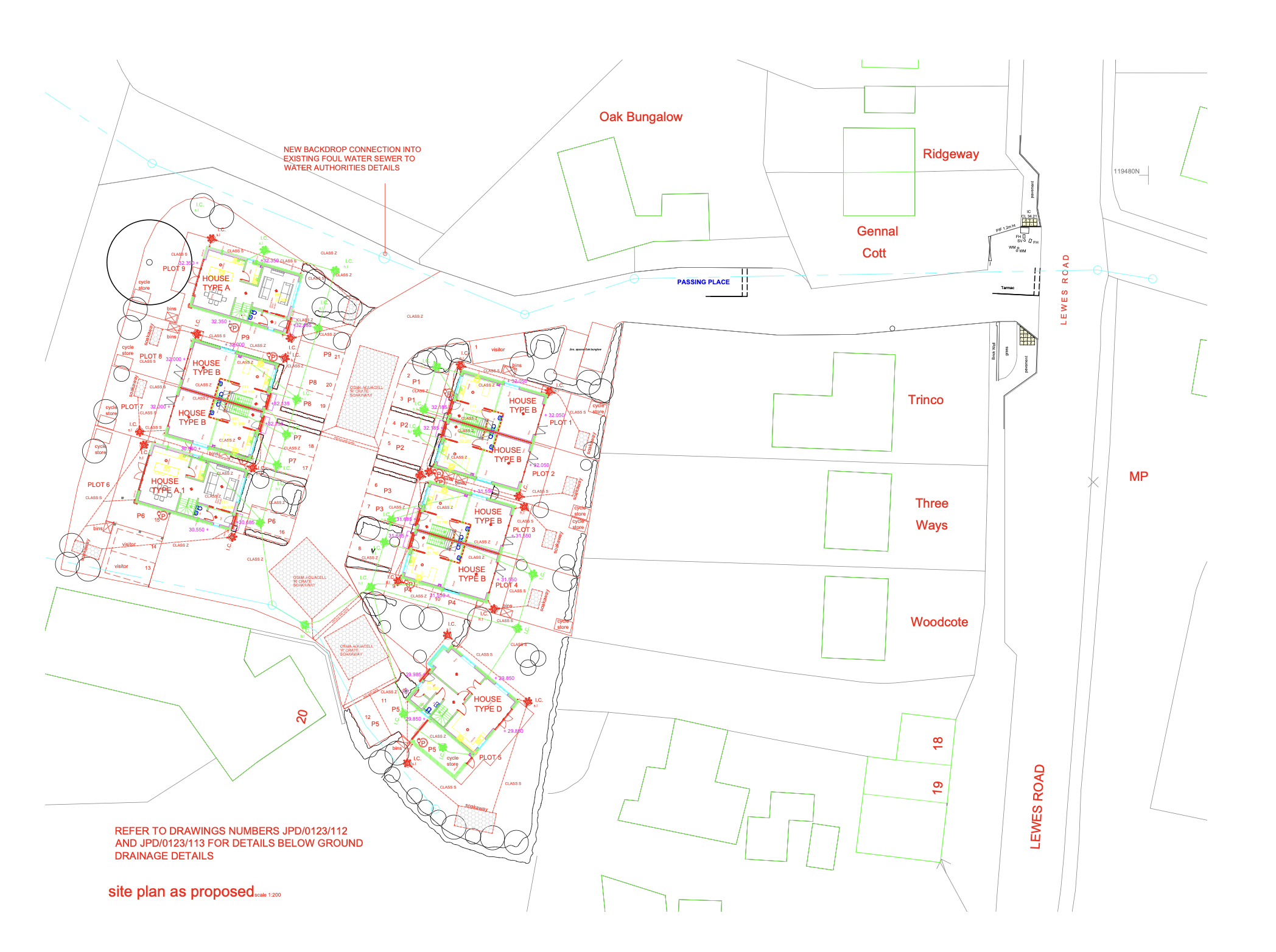 A land survey of an architectural site for property development in the South East and Kent.