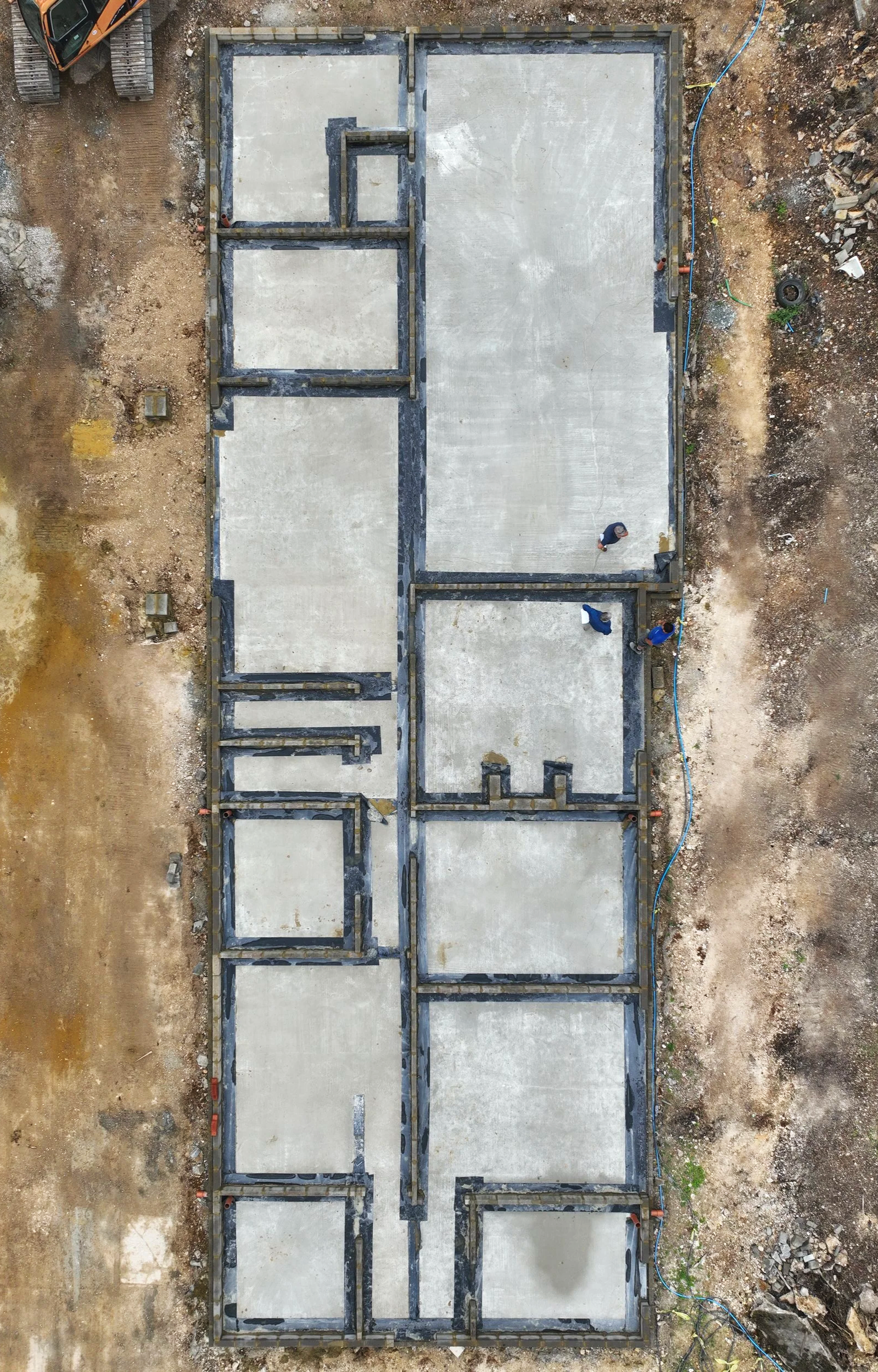 A drone image of an architectural site that Axis Land Surveying provided land surveying services to in Kent and the South East.