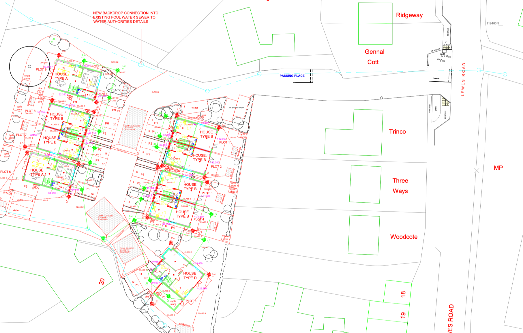 A land survey of an architectural site for property development in the South East and Kent.