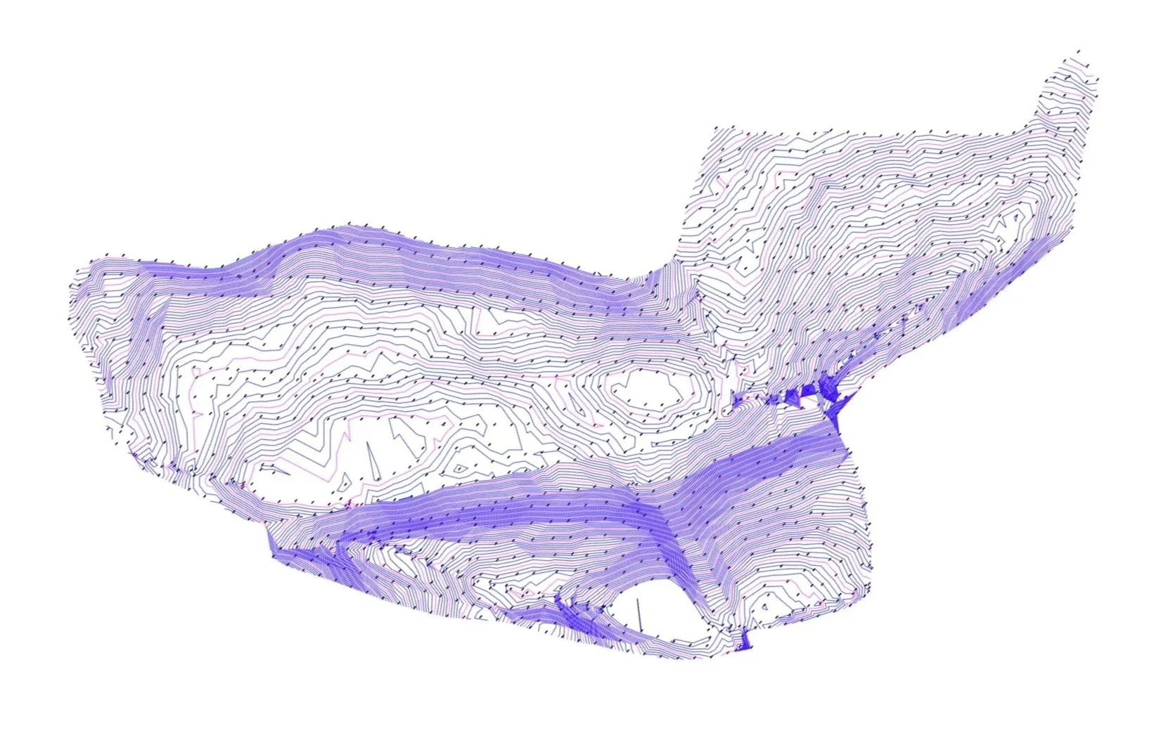 A volumetric land survey of a cut and fill site in the South East and Kent.