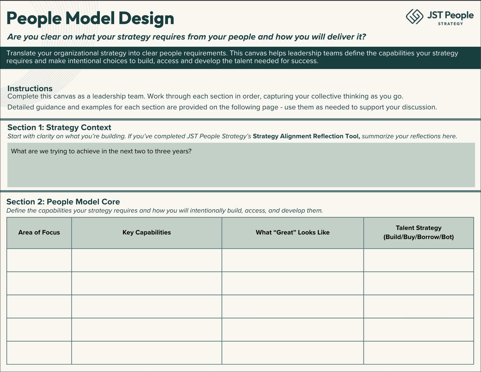People Model Design tool screenshot