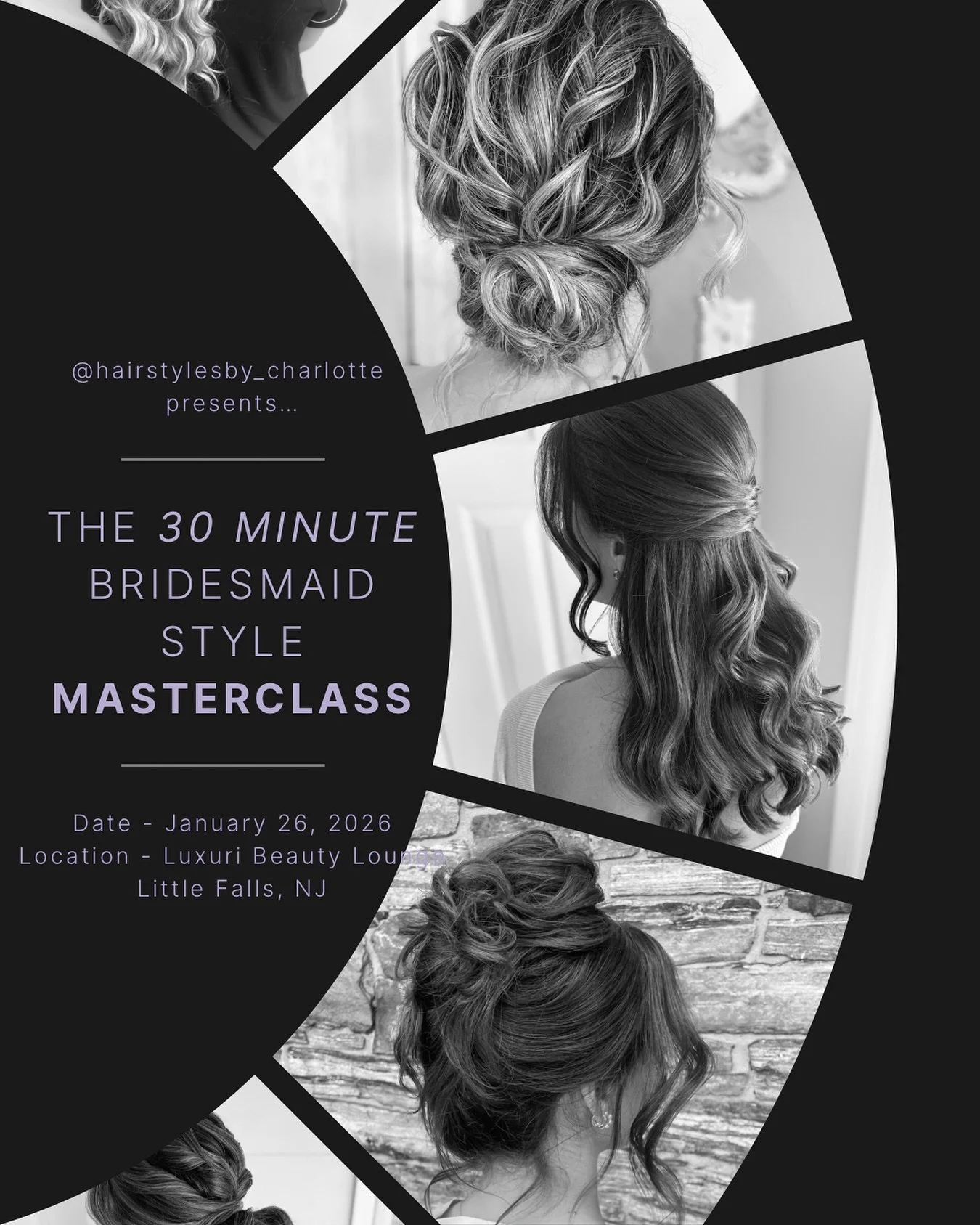 You all asked so here it is!! The ⏰ 30 Minute ⏰ Bridesmaid Style Masterclass 

I will be teaching five, yes FIVE of my go to bridesmaid styles that I use at almost every wedding I work.

This class will be a little different in that I will not be sto