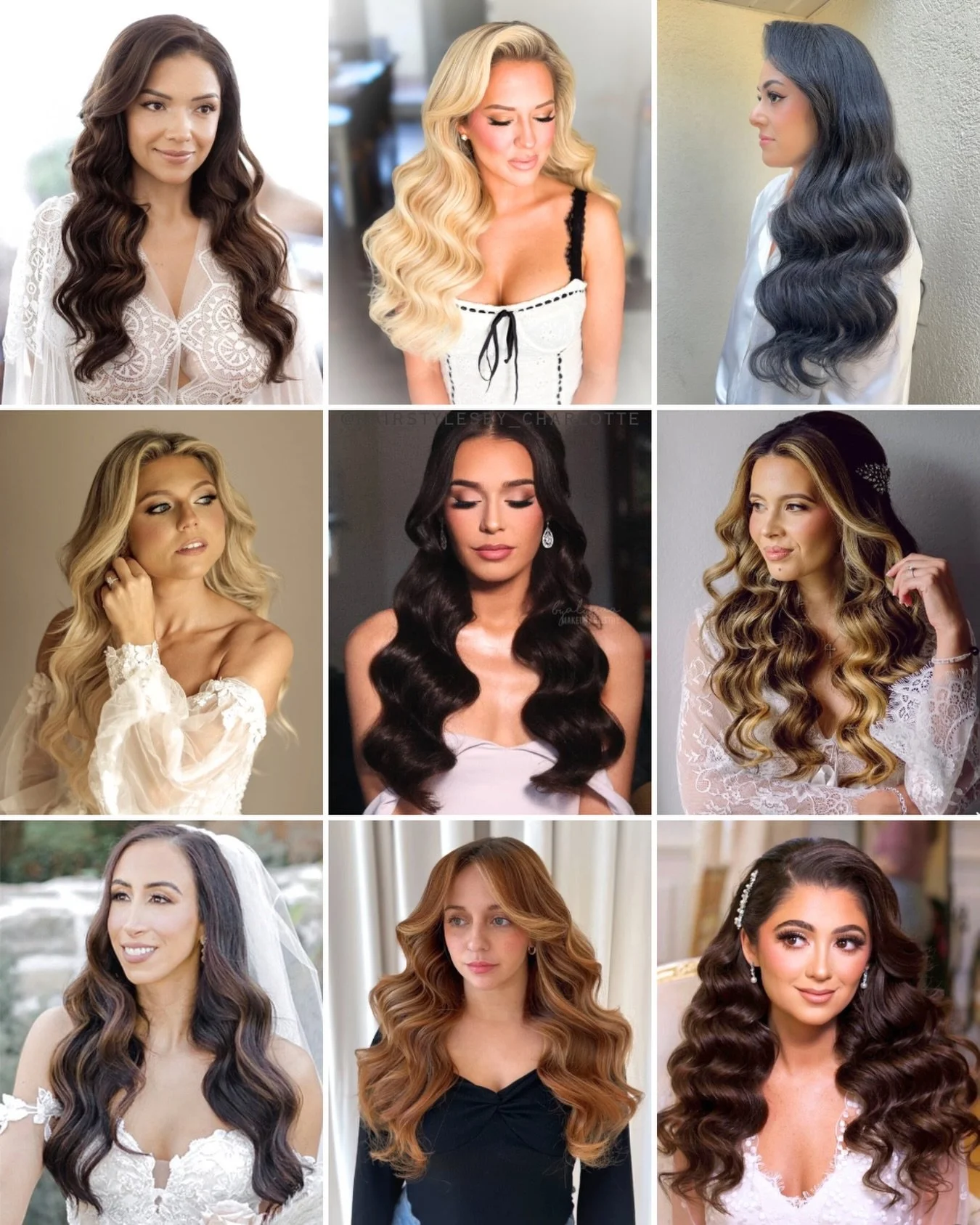 Every type of wave for any bride who wants waves ✨

*Glam wave notes to remember*
&bull; high quality extensions are a MUST 
&bull; waves can take up to 2 hours to complete 
&bull; this style is very high maintenance, don&rsquo;t touch it!
&bull; to 