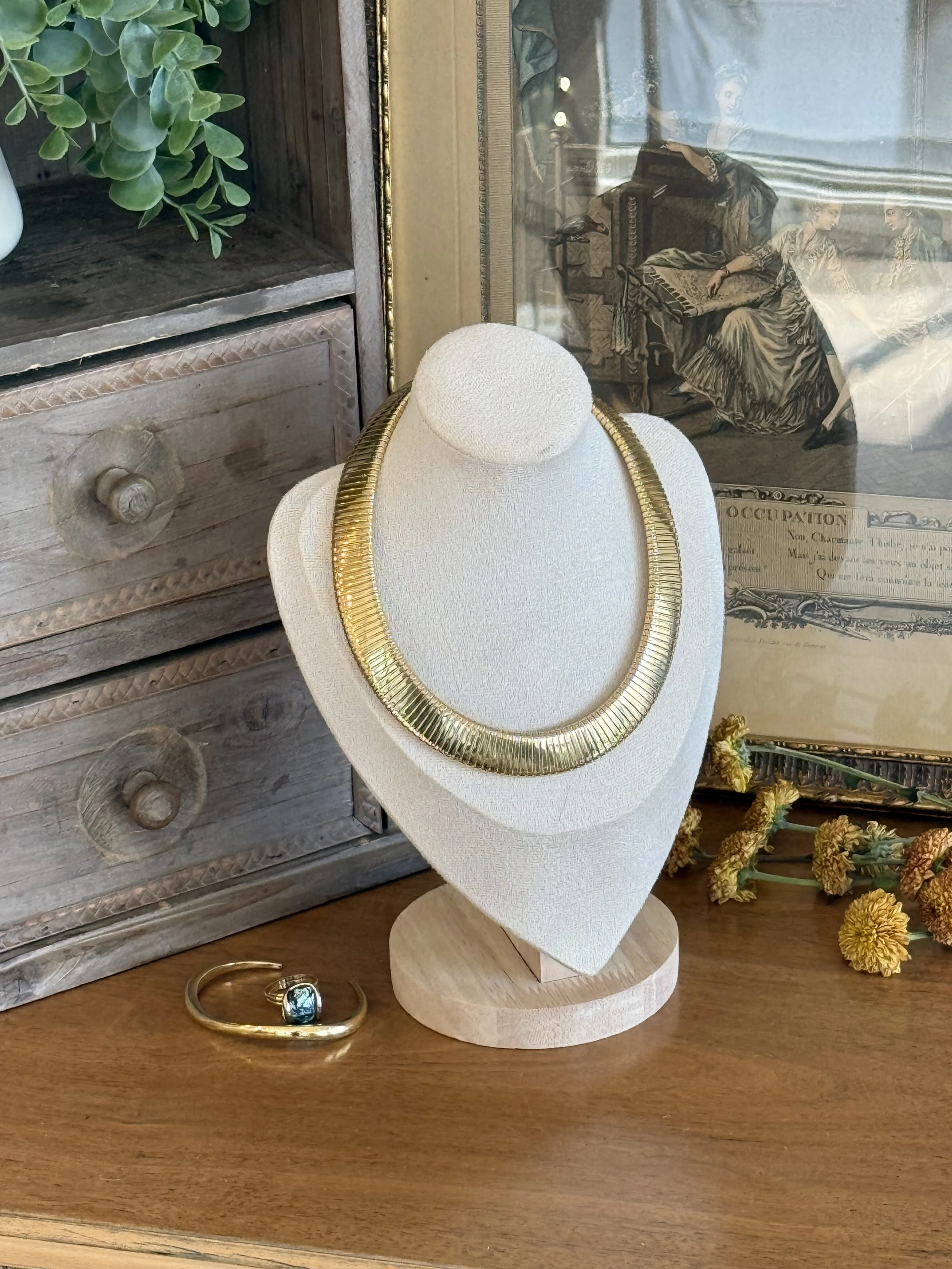Gold-Tone Glam Statement Collar Necklace