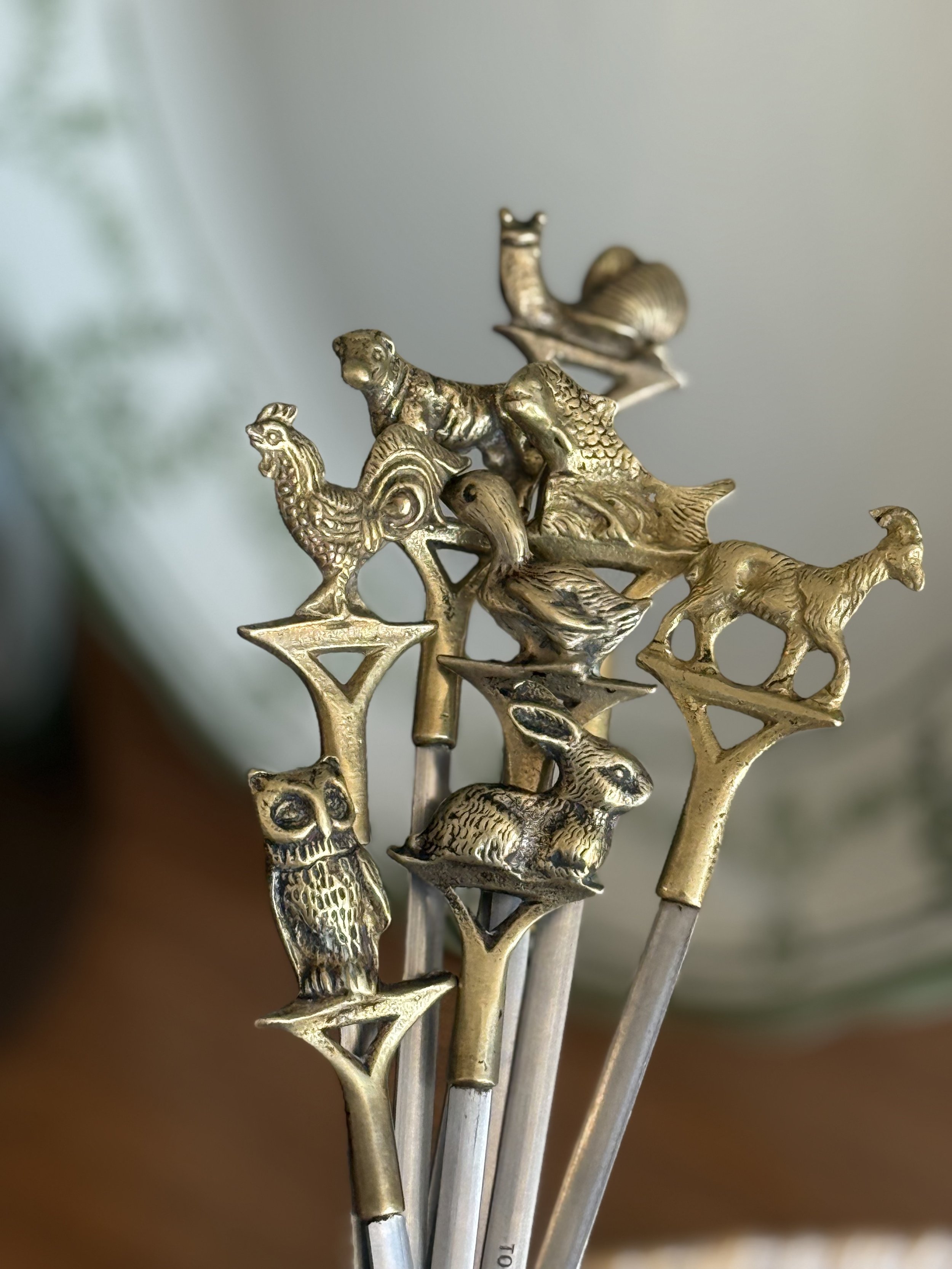 Vintage Totem Animal Cocktail Skewer Set