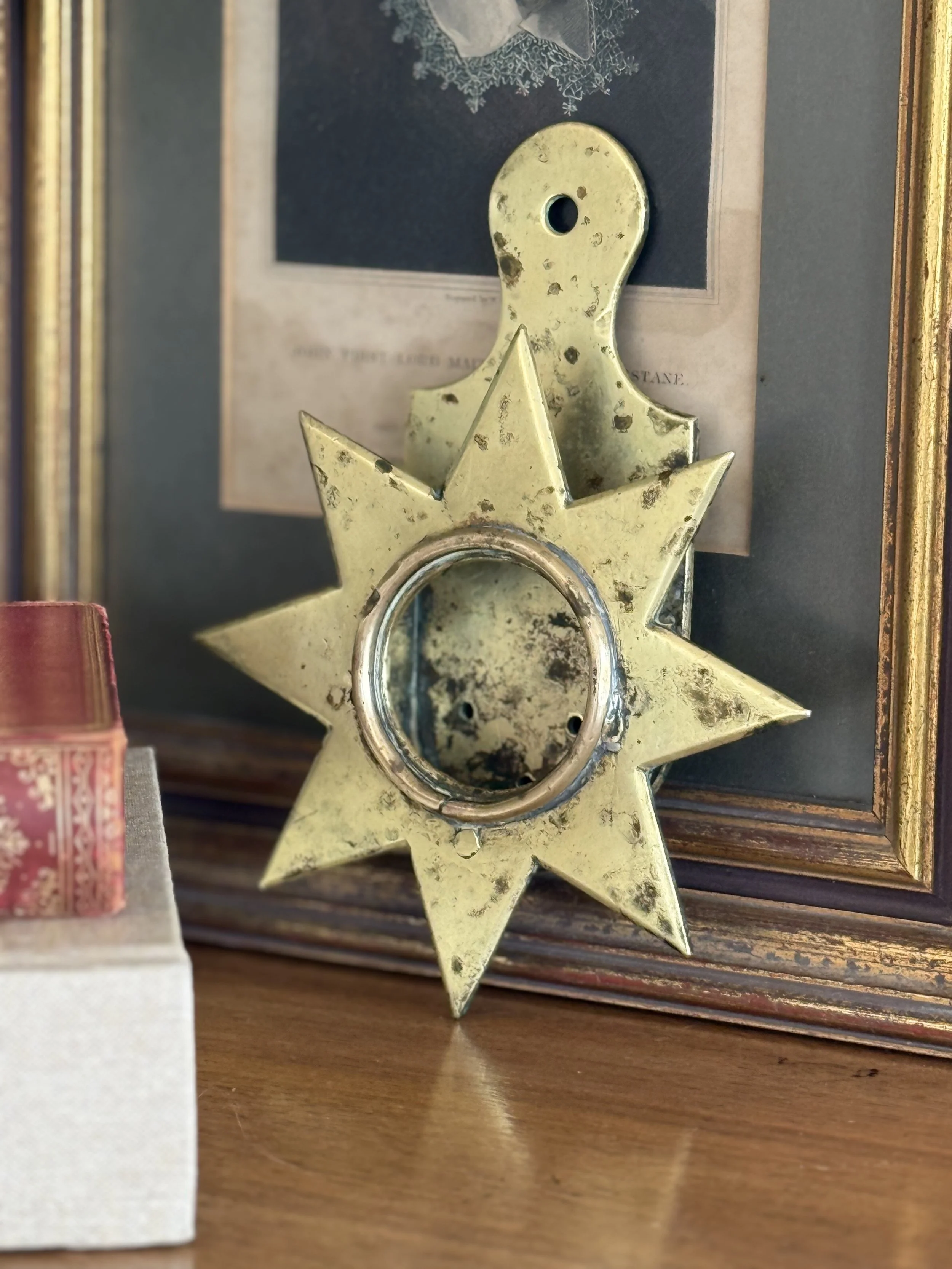 Vintage Moroccan Brass Starburst Wall Mounted Decor
