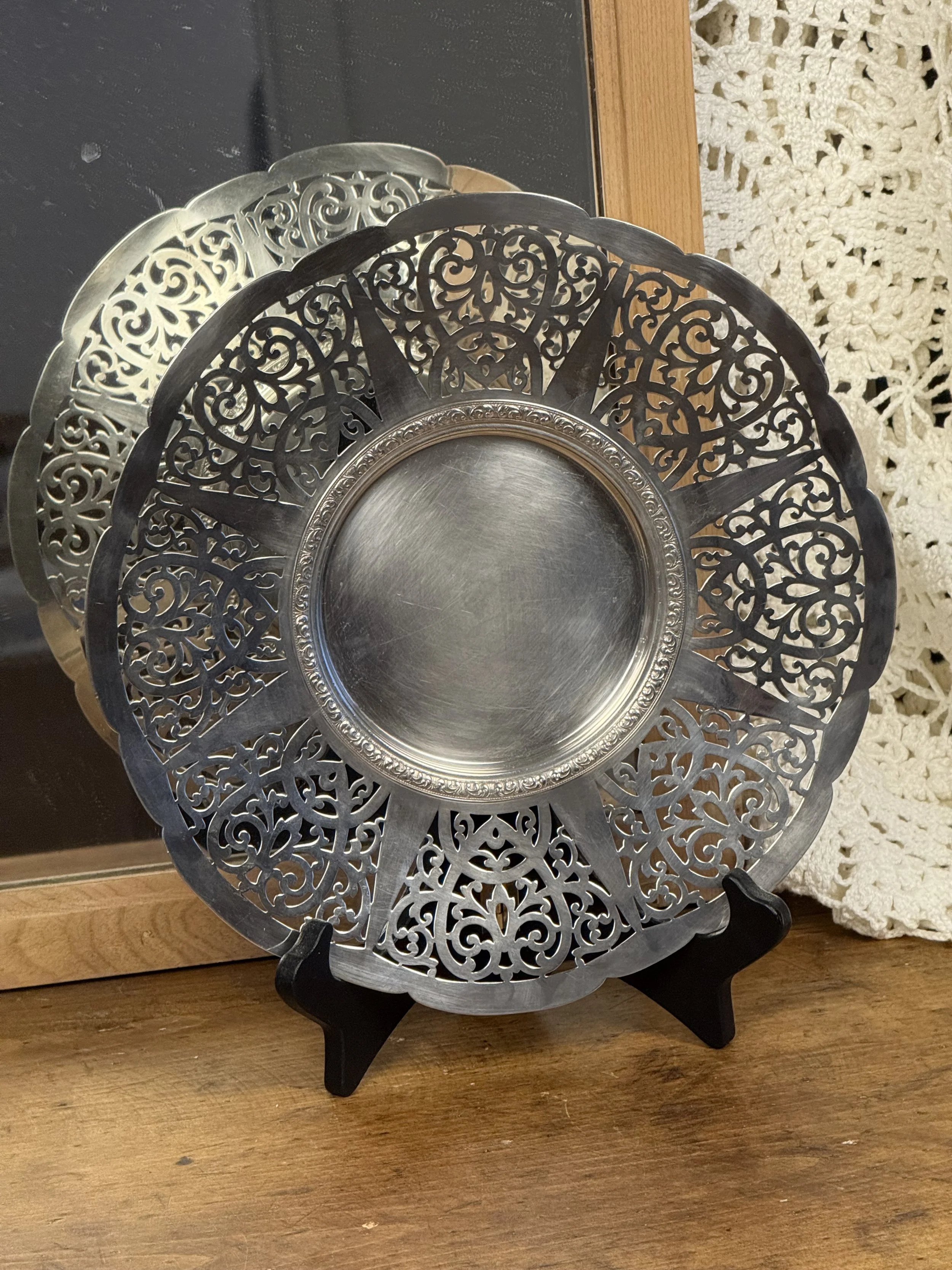 BIRKS Pierced Silverplate Serving Plate