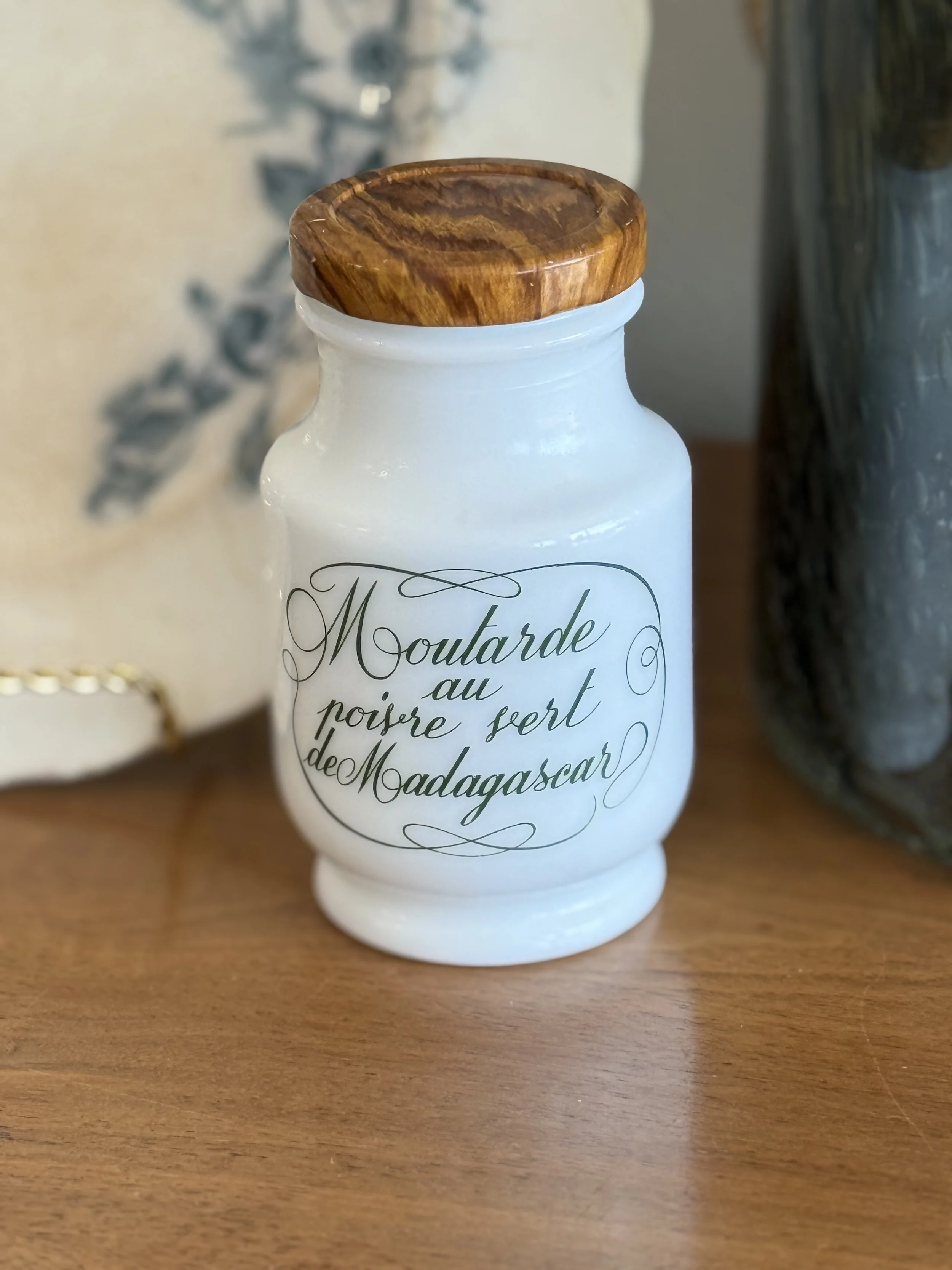 Vintage French Mustard Jar – Moutarde au Poivre Vert de Madagascar