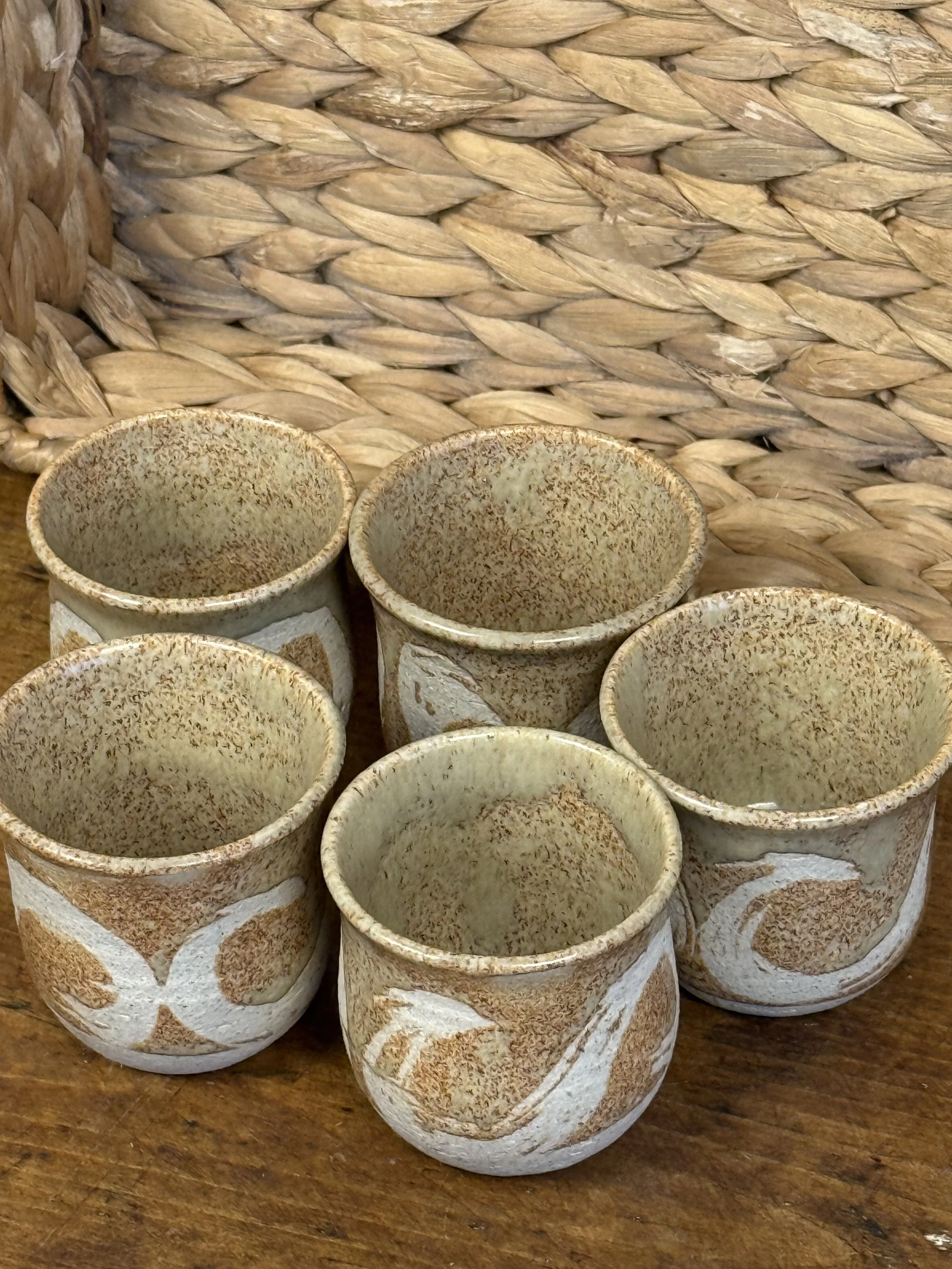 Vintage Studio Pottery Cups - Set of 5