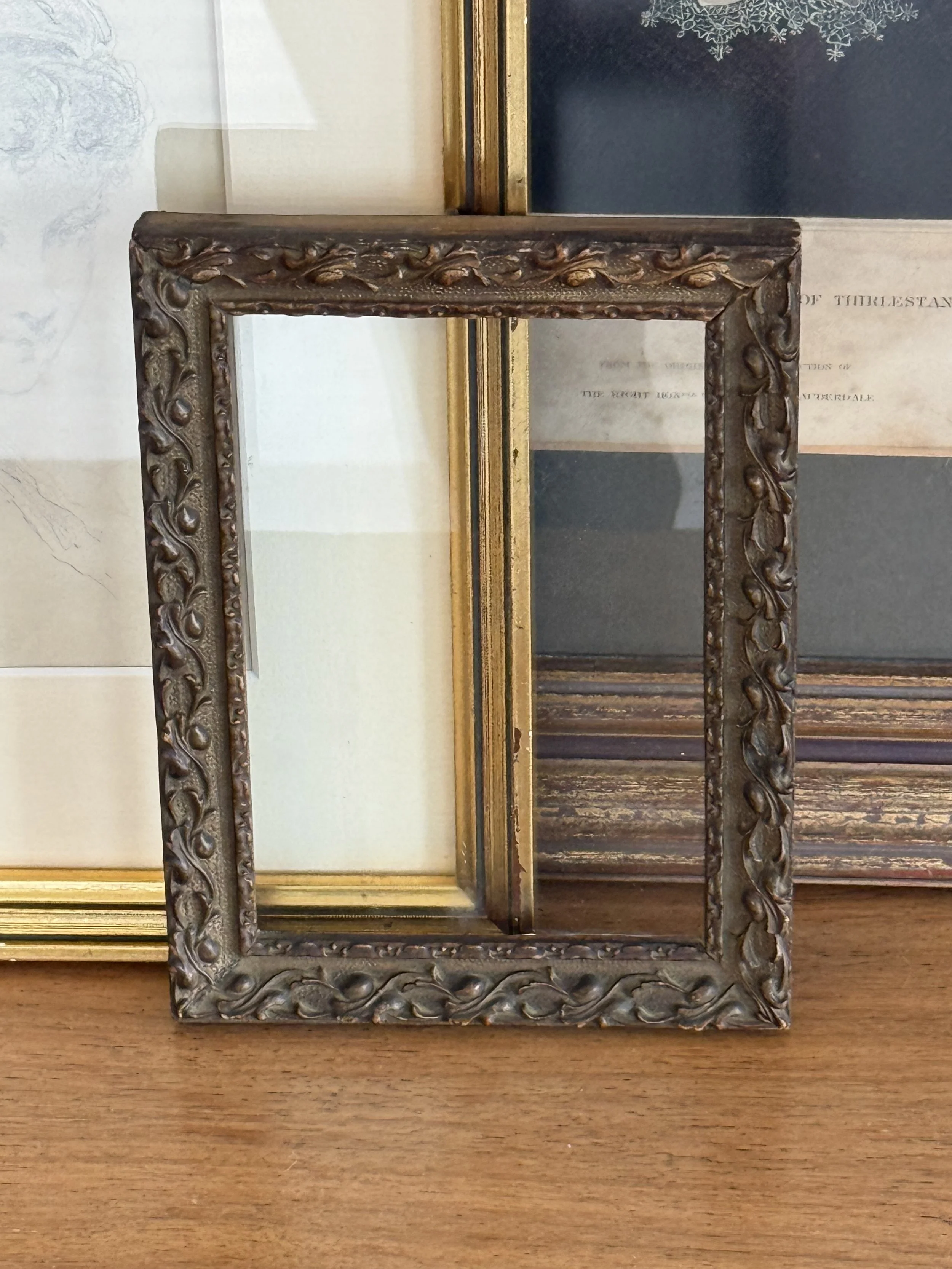 Antique-Style Carved Wood Picture Frame