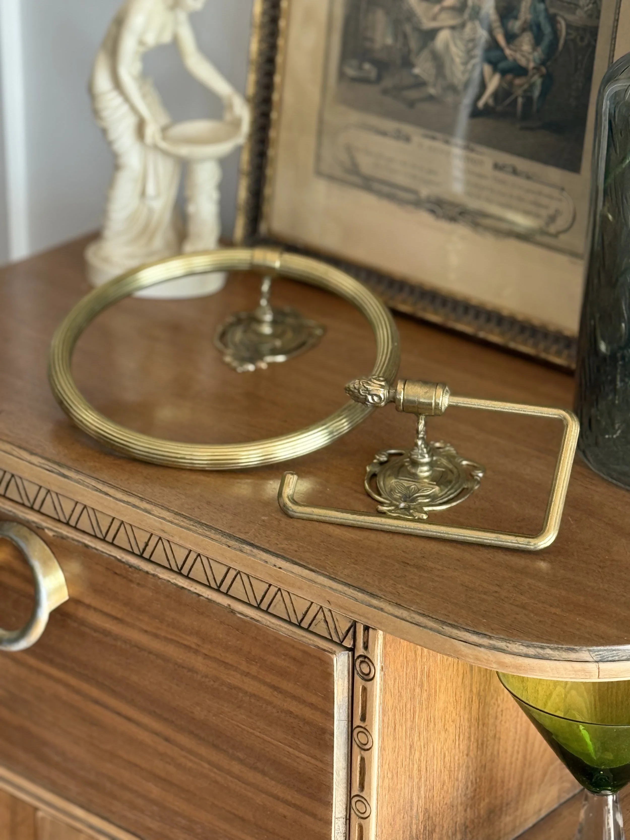 Vintage Italian Brass Bathroom Hardware Set