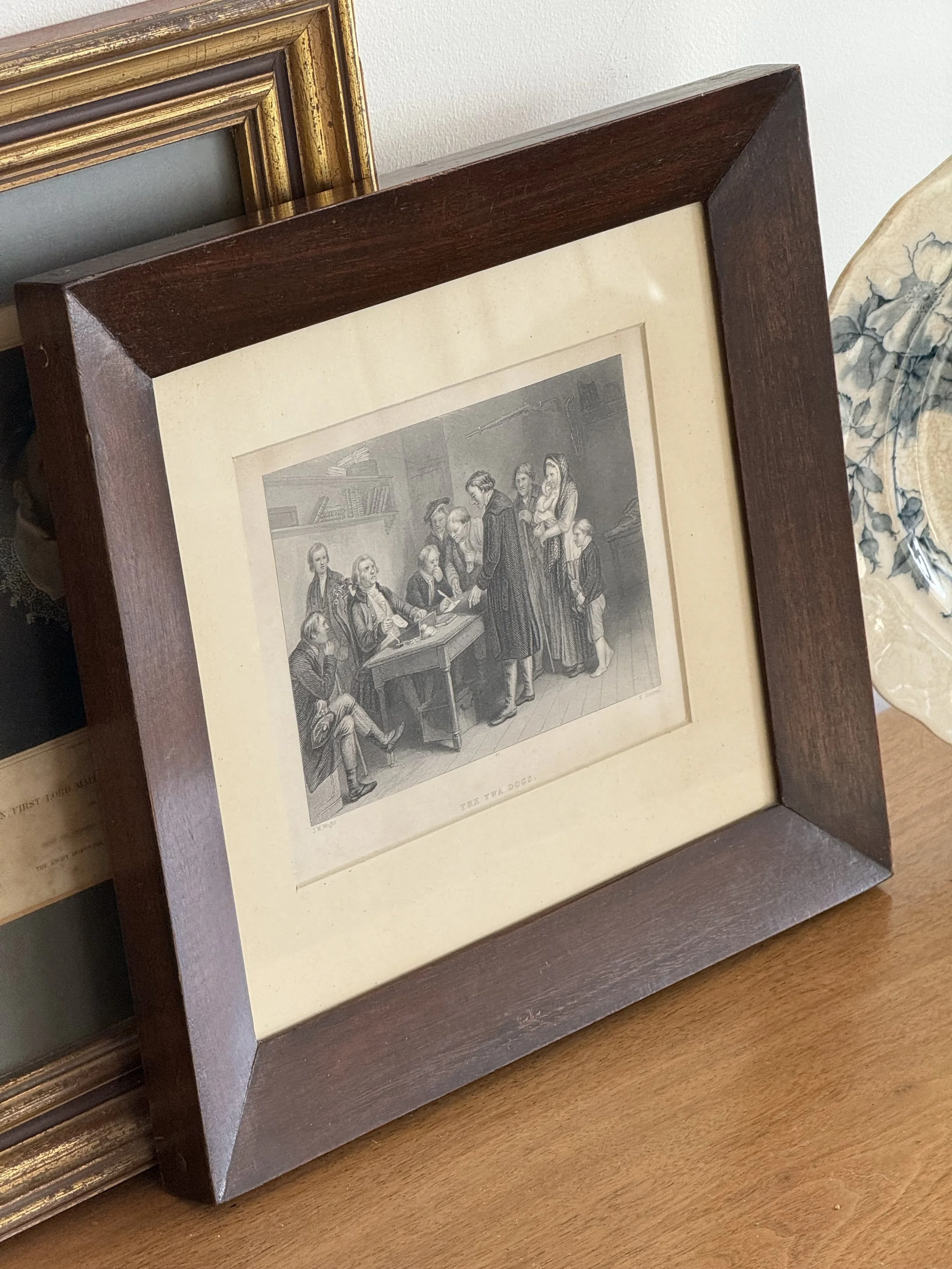 Antique Engraving – The Twa Dogs (After Robert Burns)