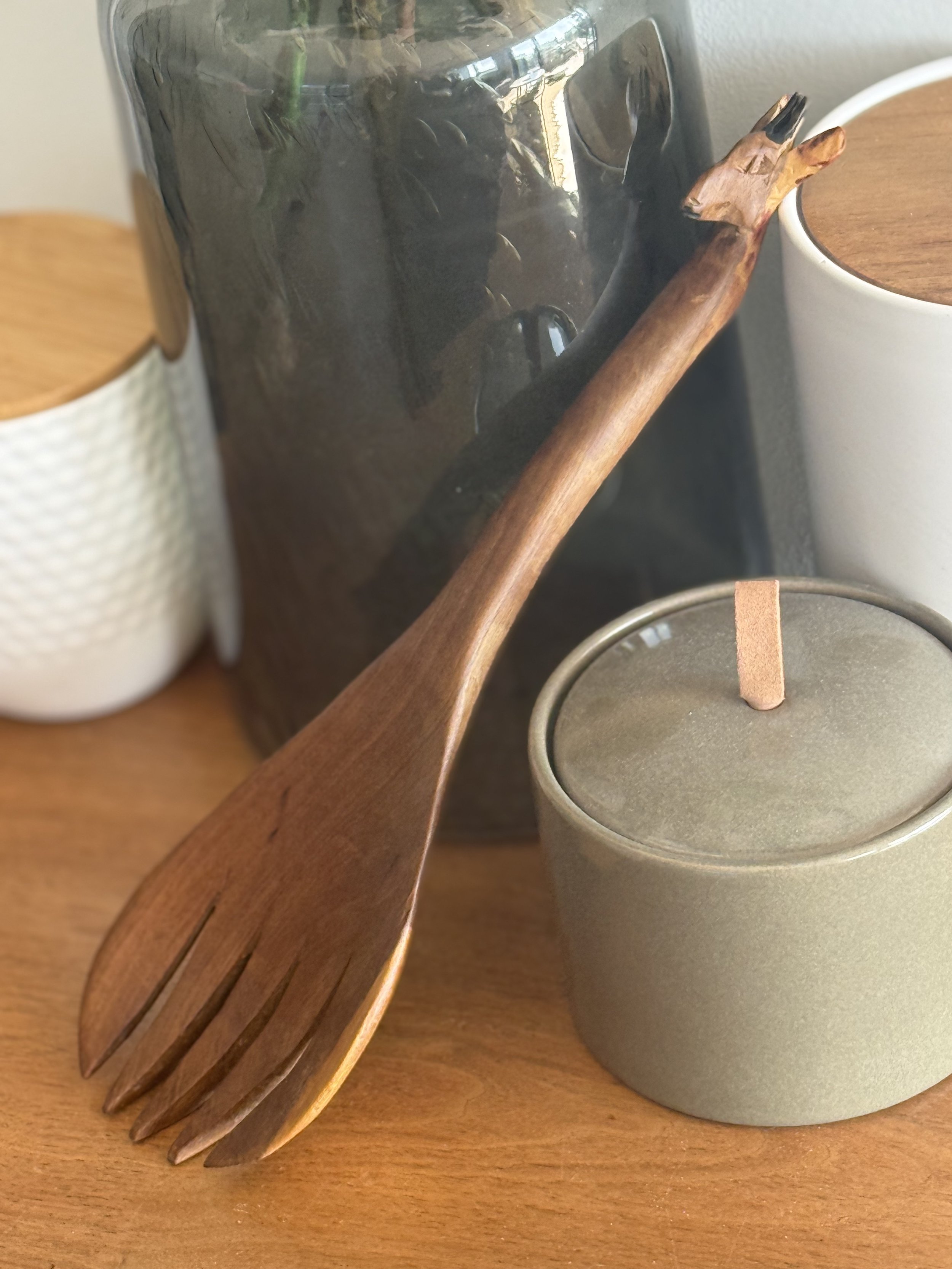 Hand-Carved Giraffe Salad Fork