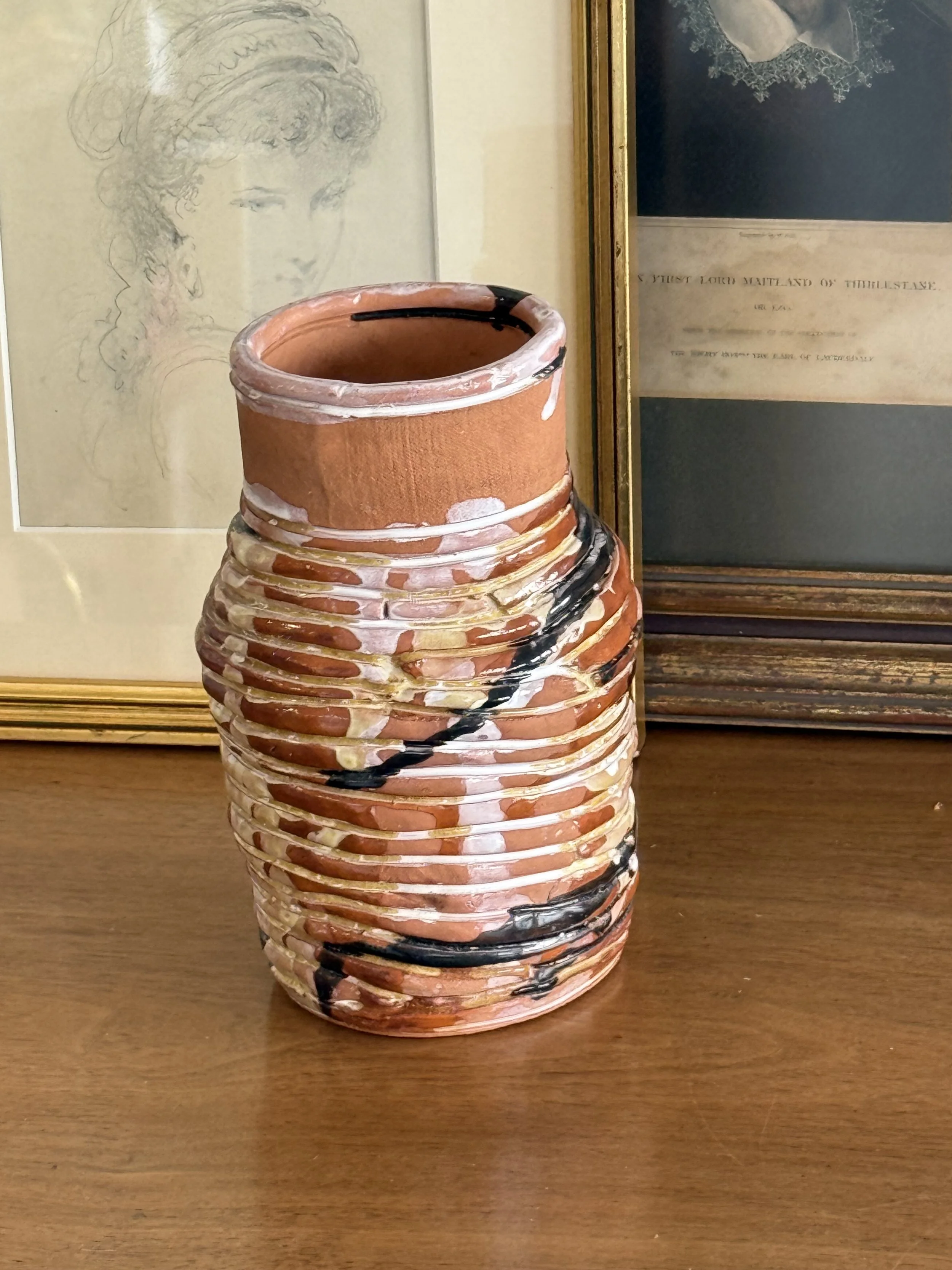 Vintage Mediterranean Studio Pottery Vase