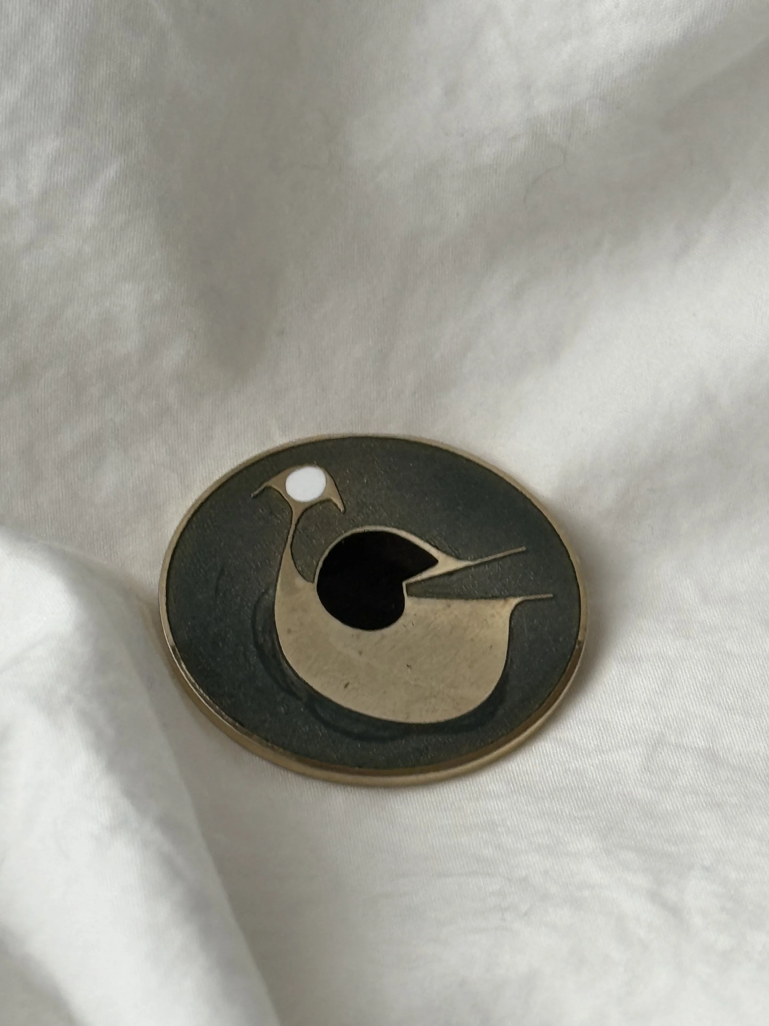 Enamel Abstract Bird Brooch