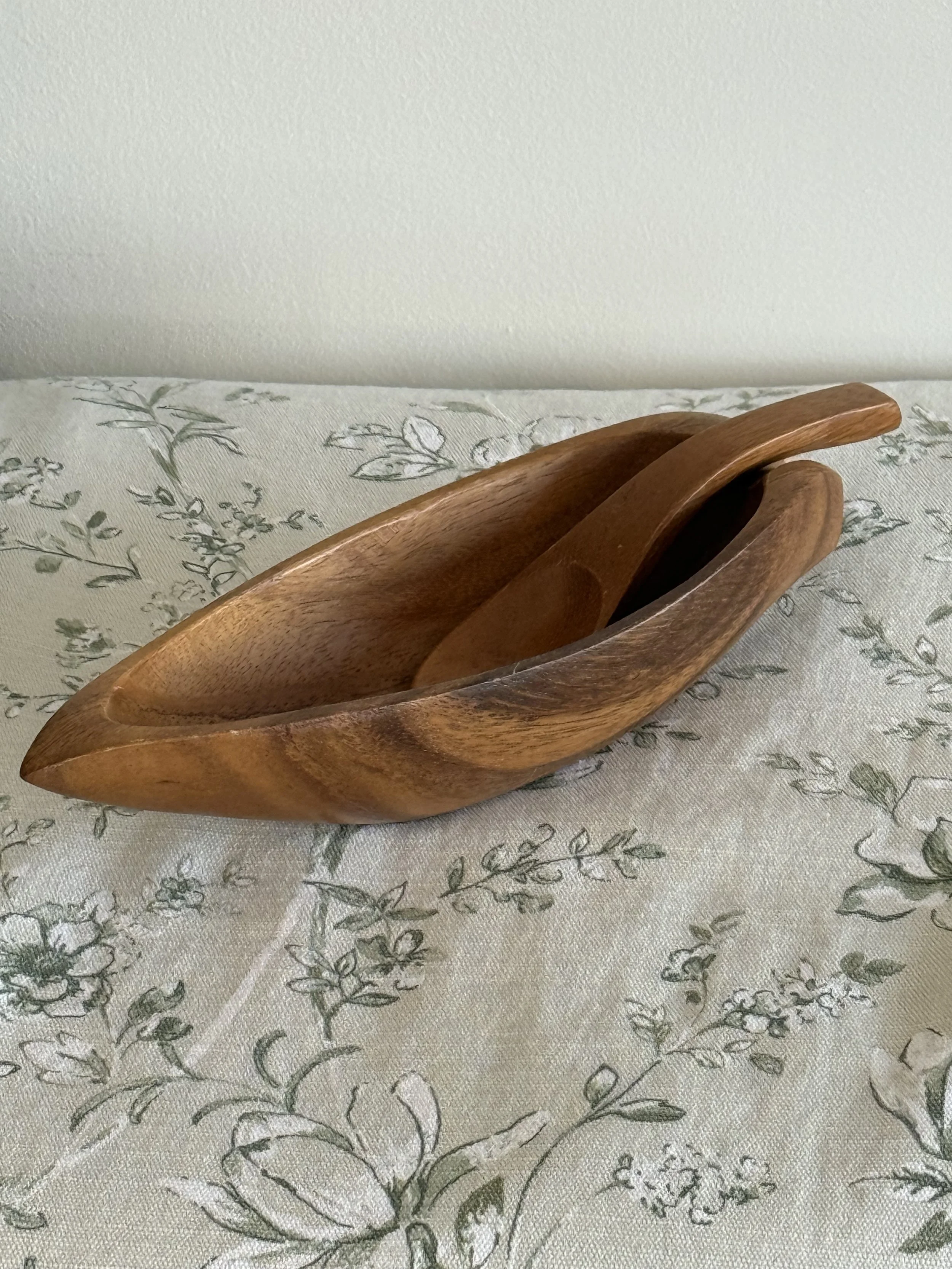 Hand-Carved Teak Serving Dish with Spoon by Talarico