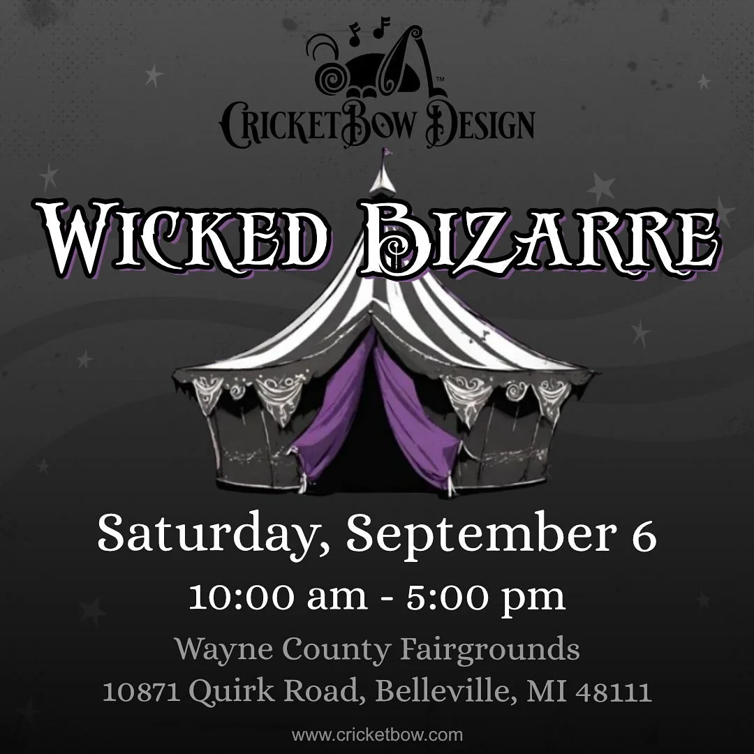 I will be at Wicked Bizarre Saturday, September 6. This will be my last show of the year. Come check it out! 🎃👻 @wickedbizarremi #halloweenartshow #halloweeniscoming #michiganartshow #happyfall