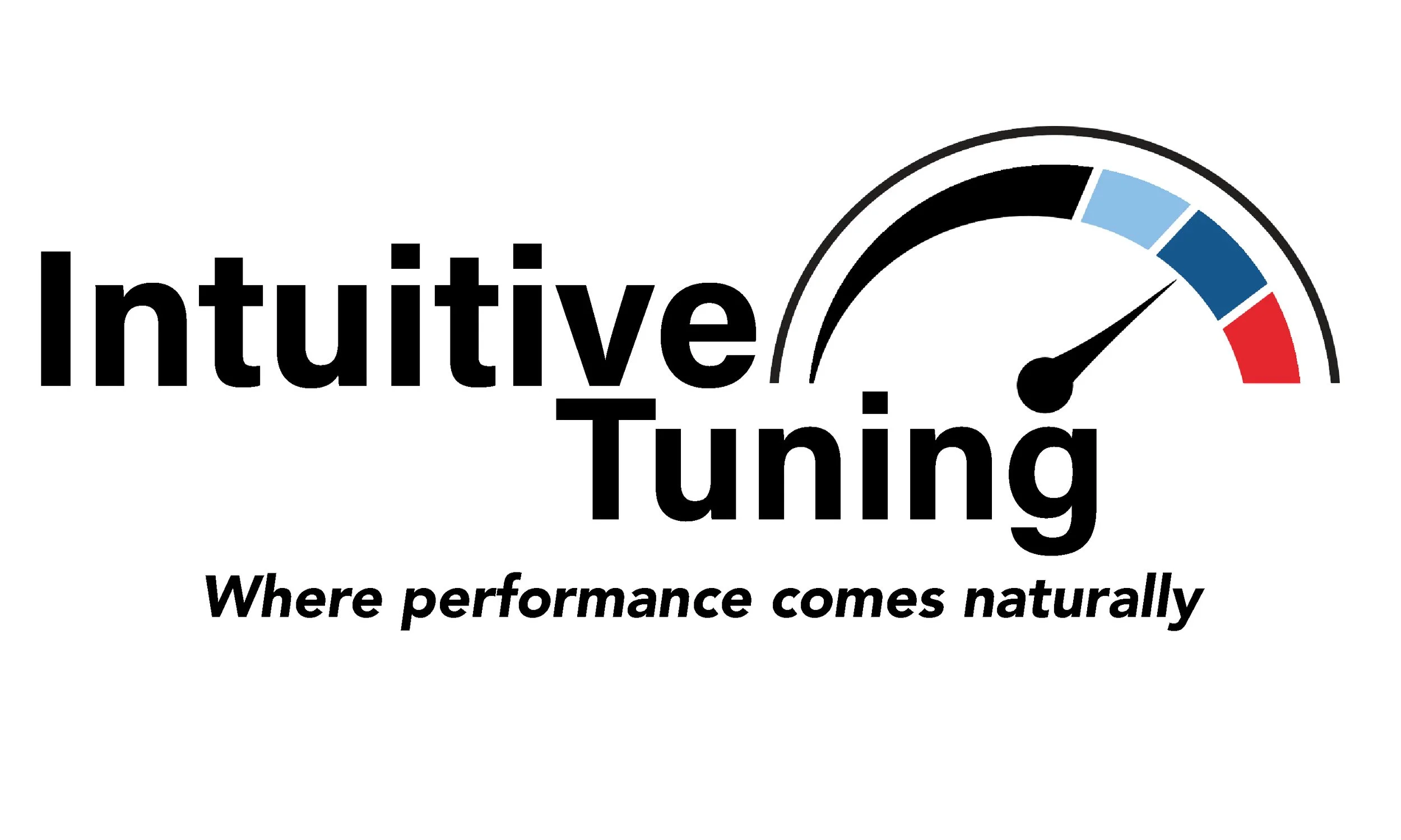 Logo with the words "Intuitive Tuning" and a gauge graphic, with a tagline "Where performance comes naturally."