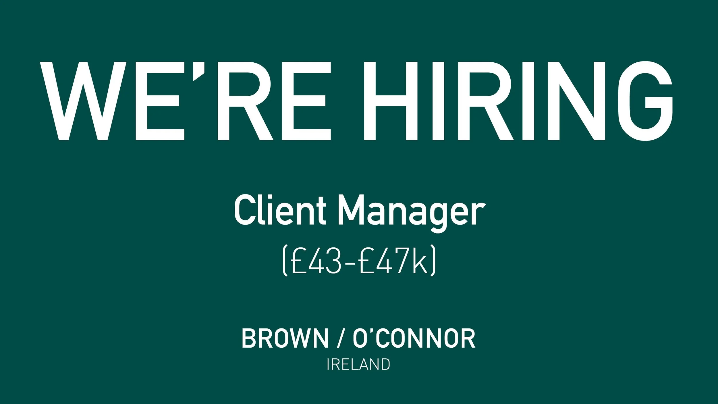 WE’RE HIRING: CLIENT MANAGER (STRATEGIC COMMS &amp; PUBLIC AFFAIRS)