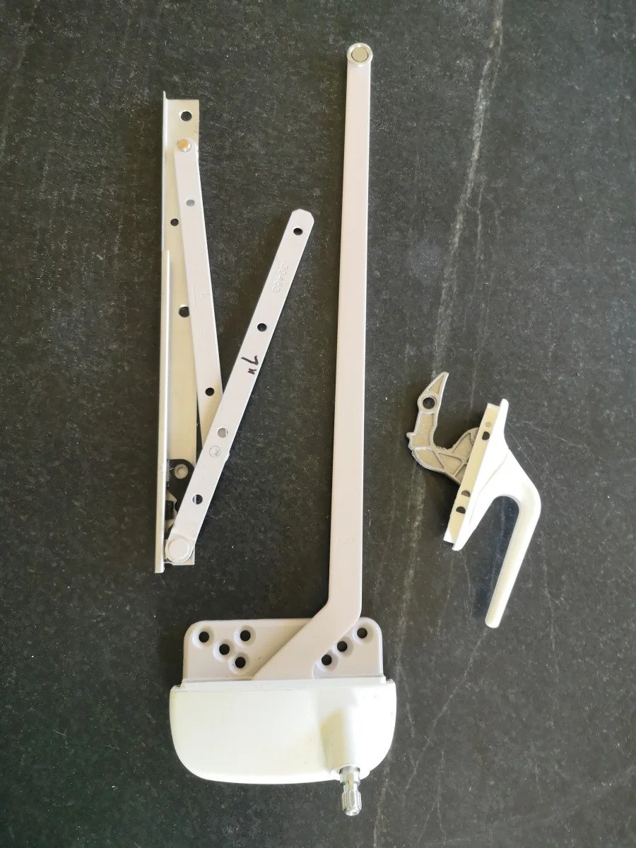 A small selection of window hardware we have in stock