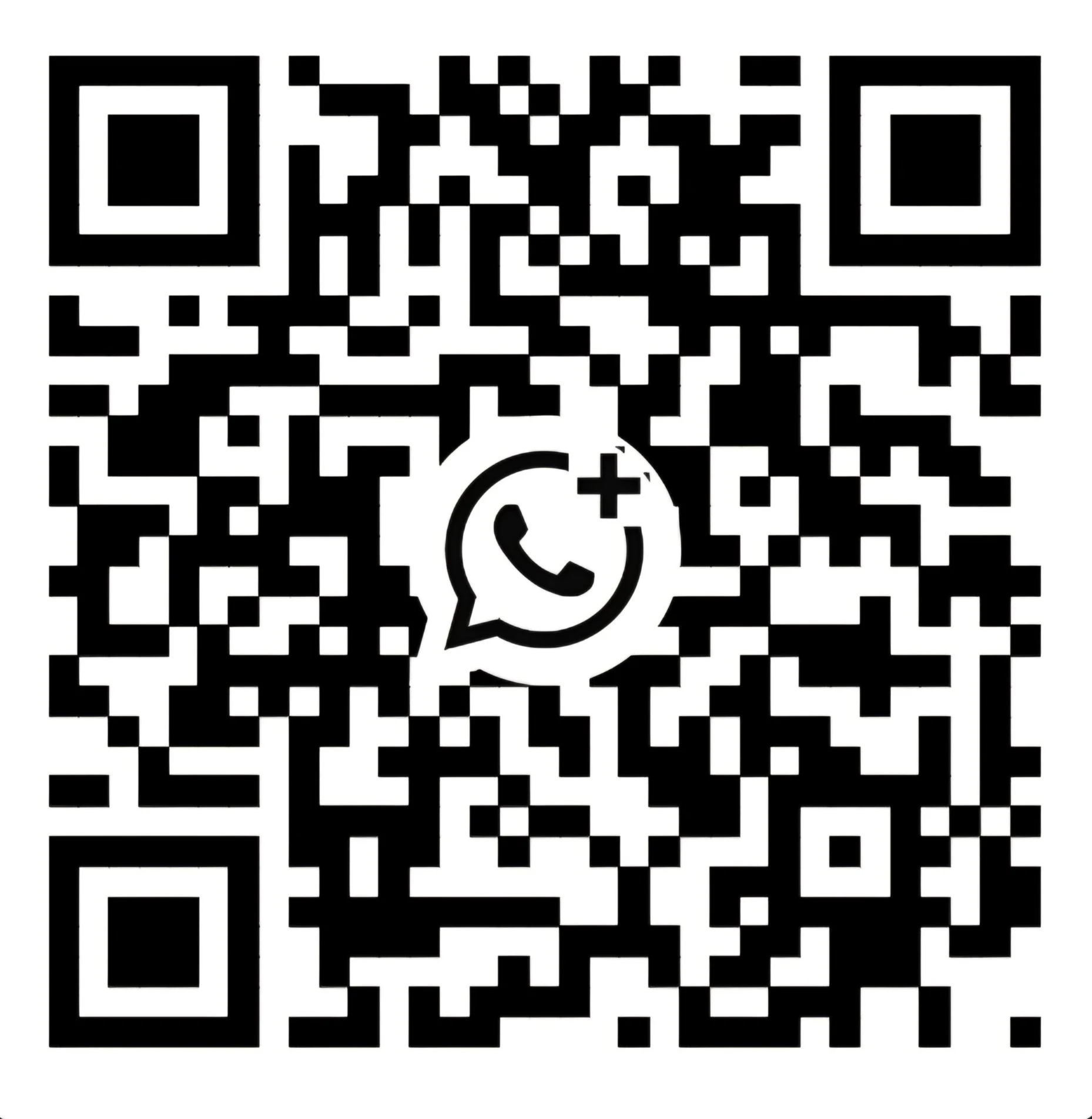 Code QR avec le logo de WhatsApp au centre.