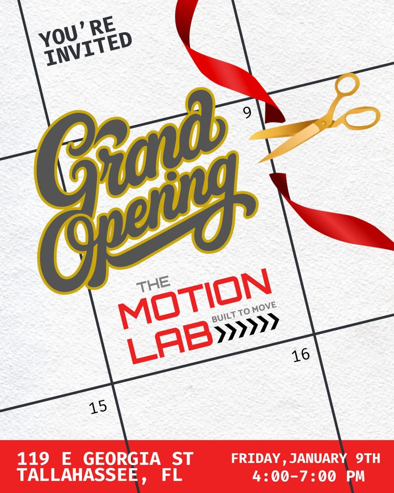 THIS FRIDAY!! It&rsquo;s the grand opening of The Motion Lab! Check out the lab spearheaded by @coachnate_t - where he&rsquo;ll offer muscle movement services including corrective exercise, personal training, and soft tissue mobilization! 💪🏽 

Stop
