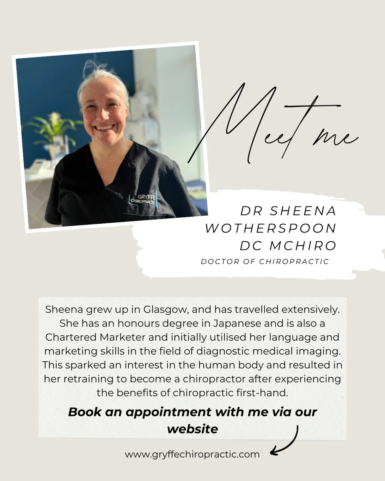 Meet Sheena who is in on Tuesdays &amp; Thursdays right up until 7pm. Sheena has availability to see new patients so please get in touch if you&rsquo;re ready to sort out your aches &amp; pains! 🤩