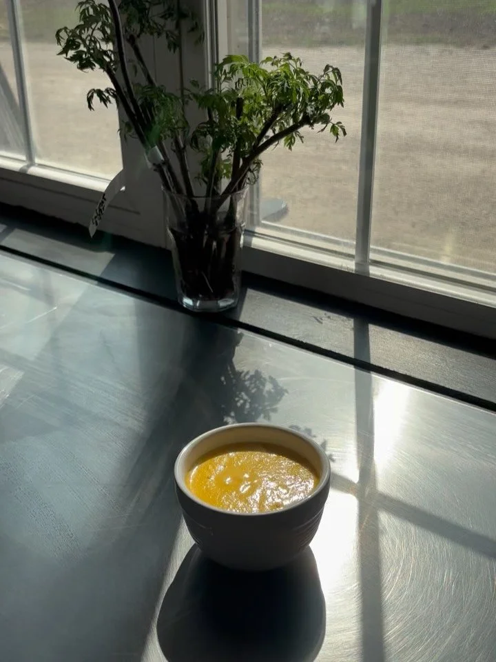 Last call for soups &amp; dips! Orders close tomorrow at 5 pm. Pickup is Friday in Fort Dodge or at the Farm. 

Grab yours on our website! 

Pictured here: Carrot Ginger 🥕
Gluten-free, dairy-free, and vegetarian options available!