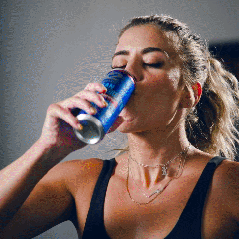 X2 Energy social ad for fitness beverage campaign featuring Peloton instructor Kendall Toole training in the gym, powered by X2 Energy  with tagline “Fitness Forward” 