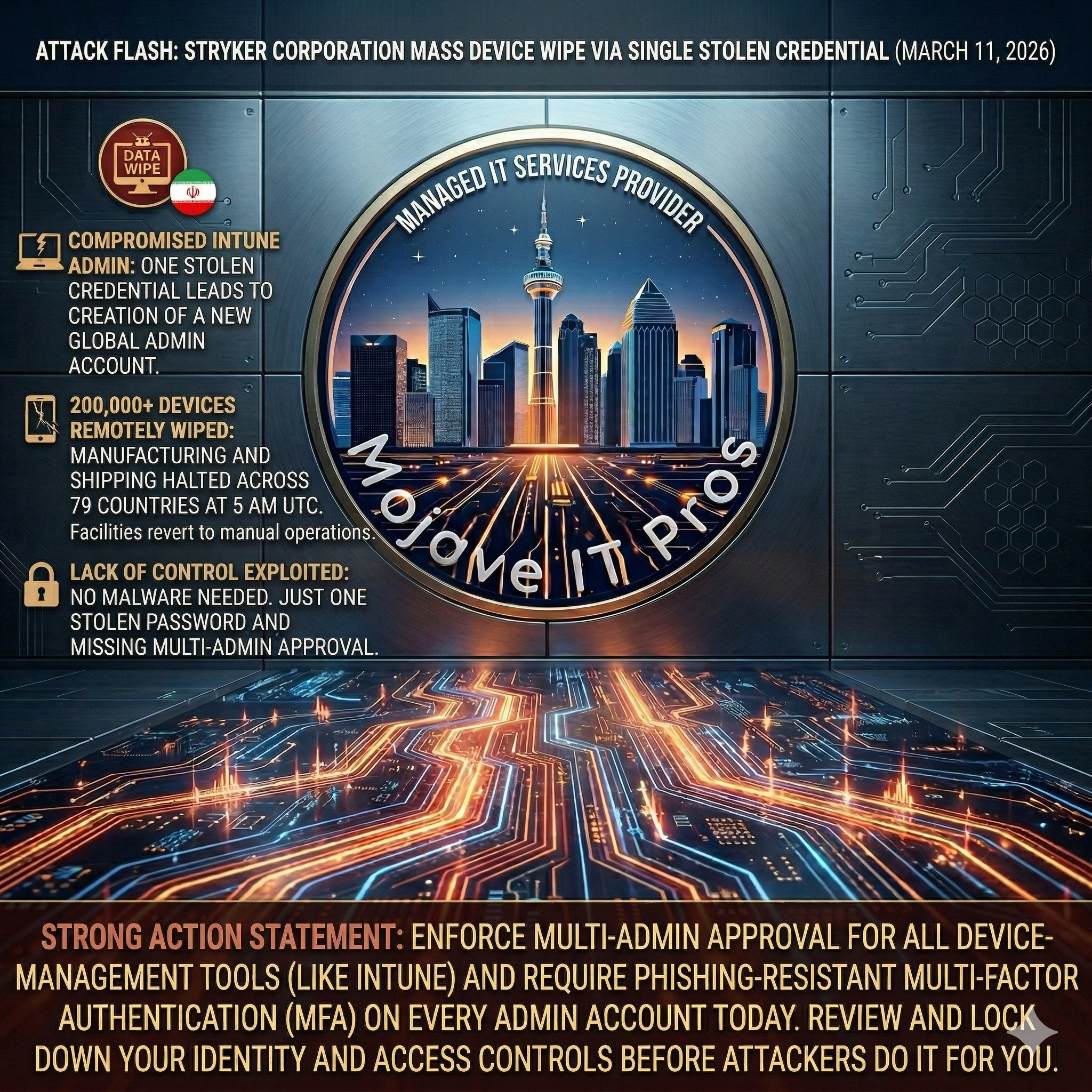 Stryker Corporation Hit by Mass Device Wipe via Single Stolen Credential (March 11, 2026)