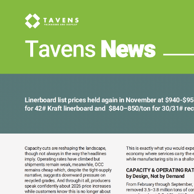 Tavens News for November