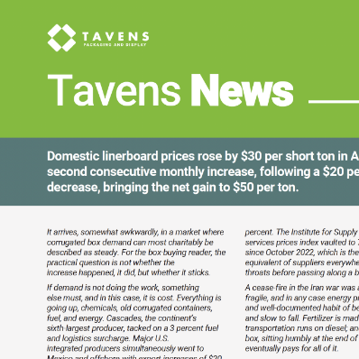 TAVENS NEWS APRIL