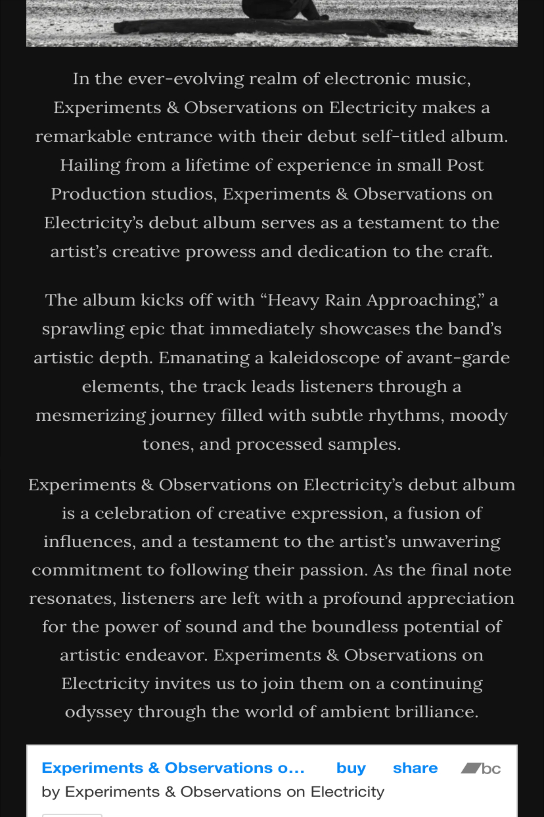 Album review of debut in Illustrate Magazine. Part 2.